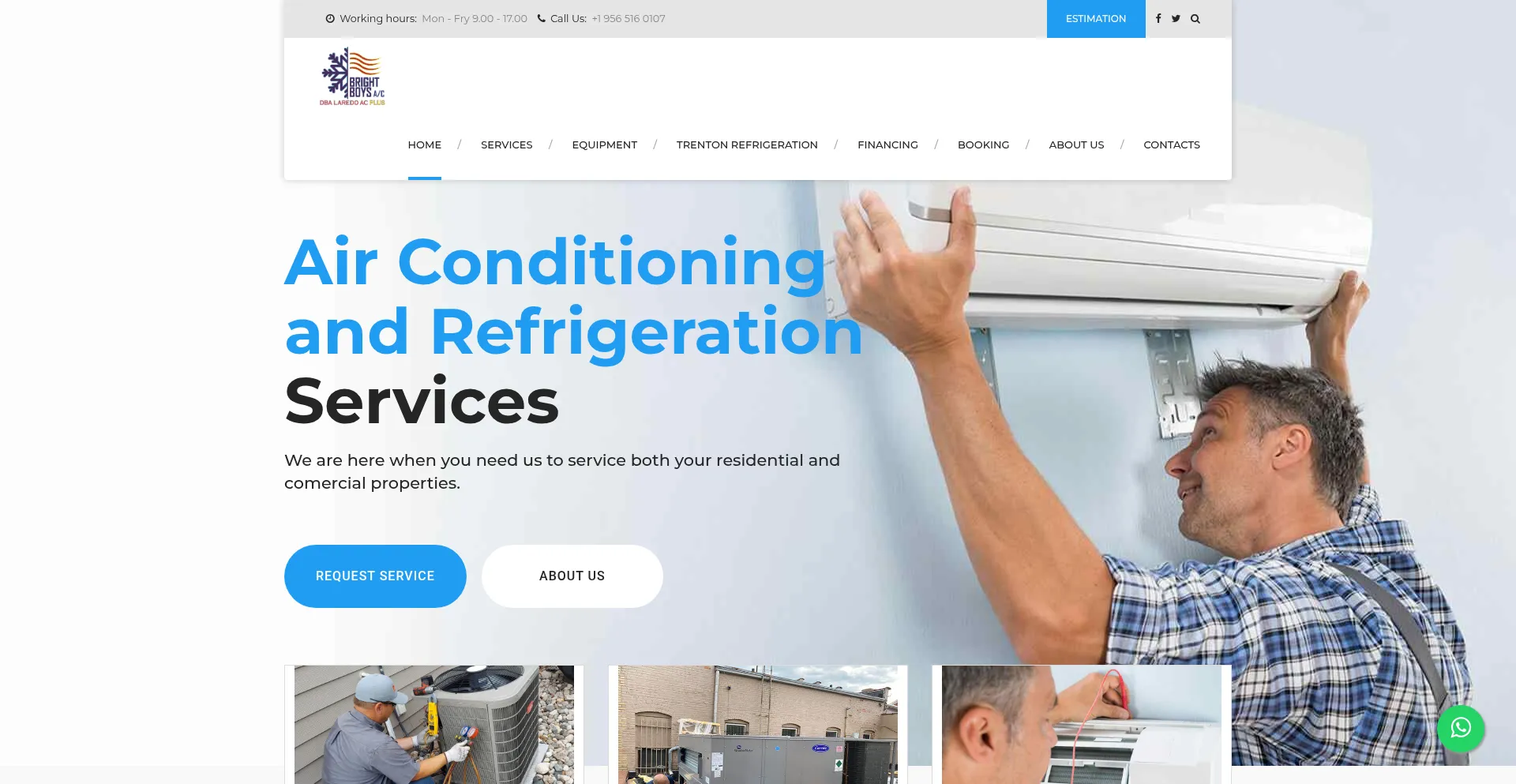 Website screenshot of Laredoacplus.com