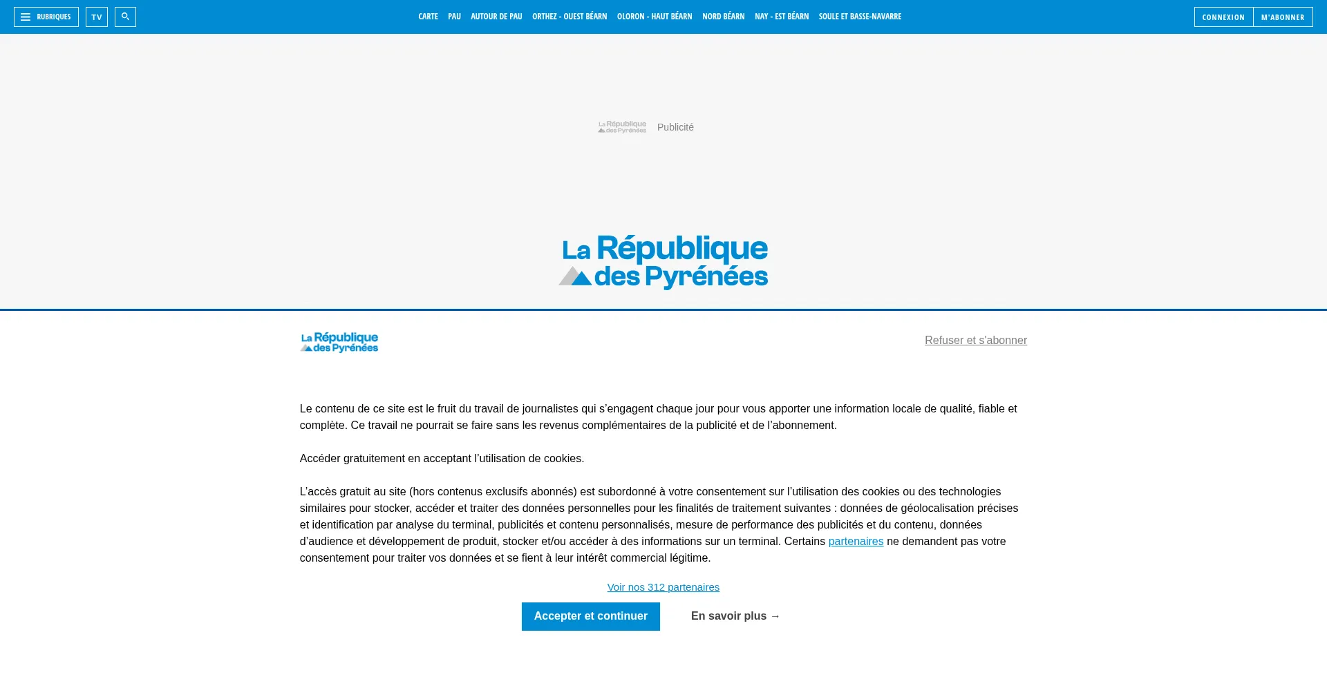Website screenshot of Larepubliquedespyrenees.fr