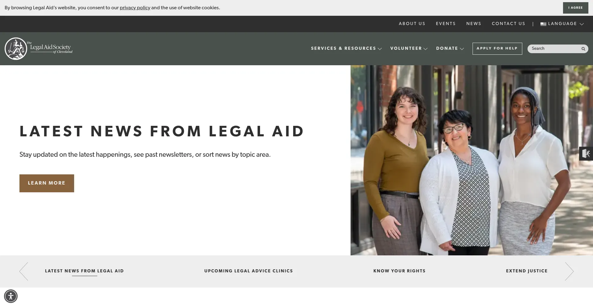 Website screenshot of Lasclev.org
