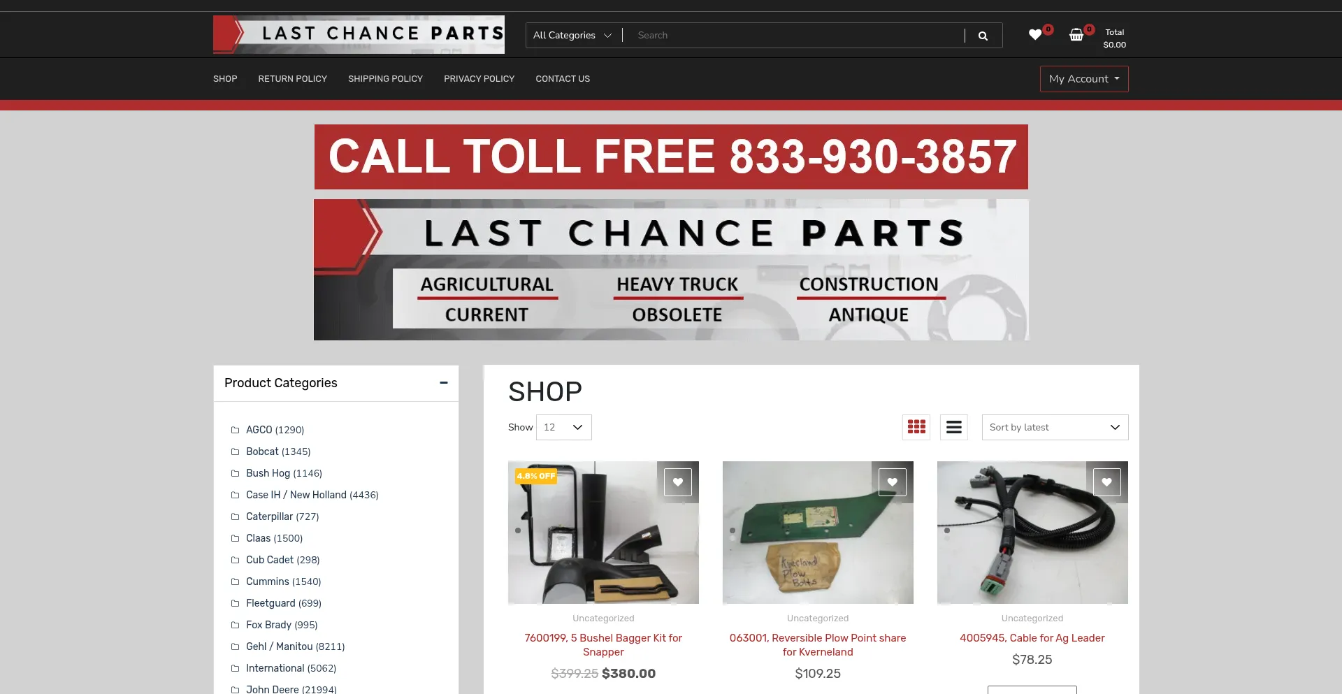 Website screenshot of Lastchancepart.com