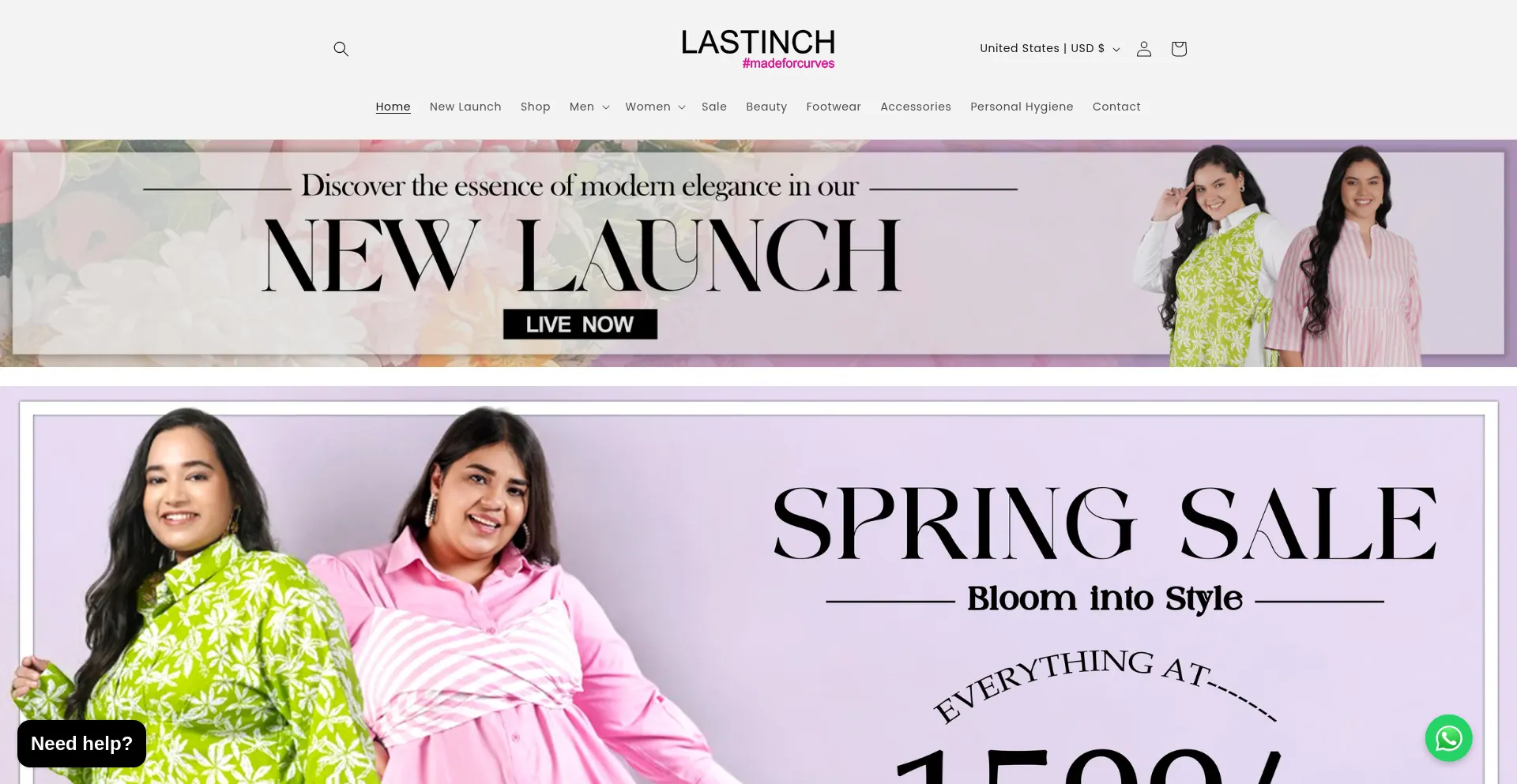 Website screenshot of Lastinch.in