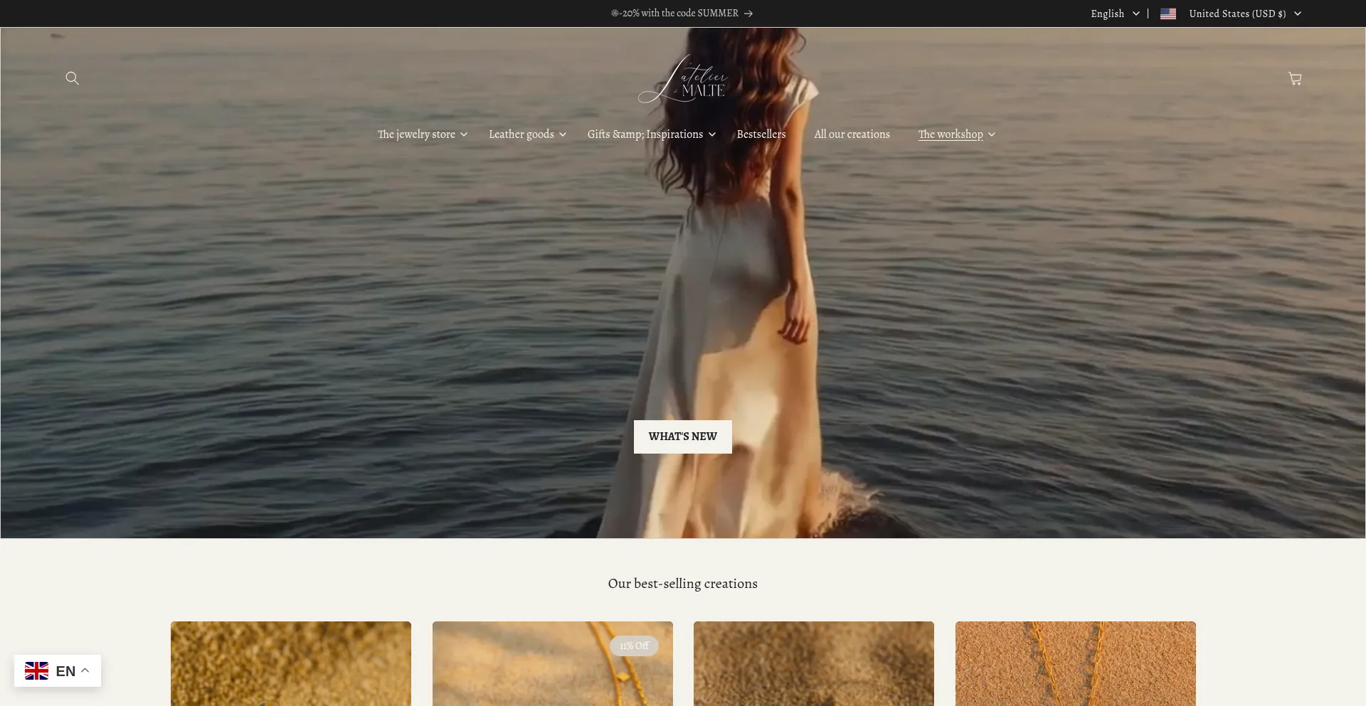 Website screenshot of Latelierdemalte.com