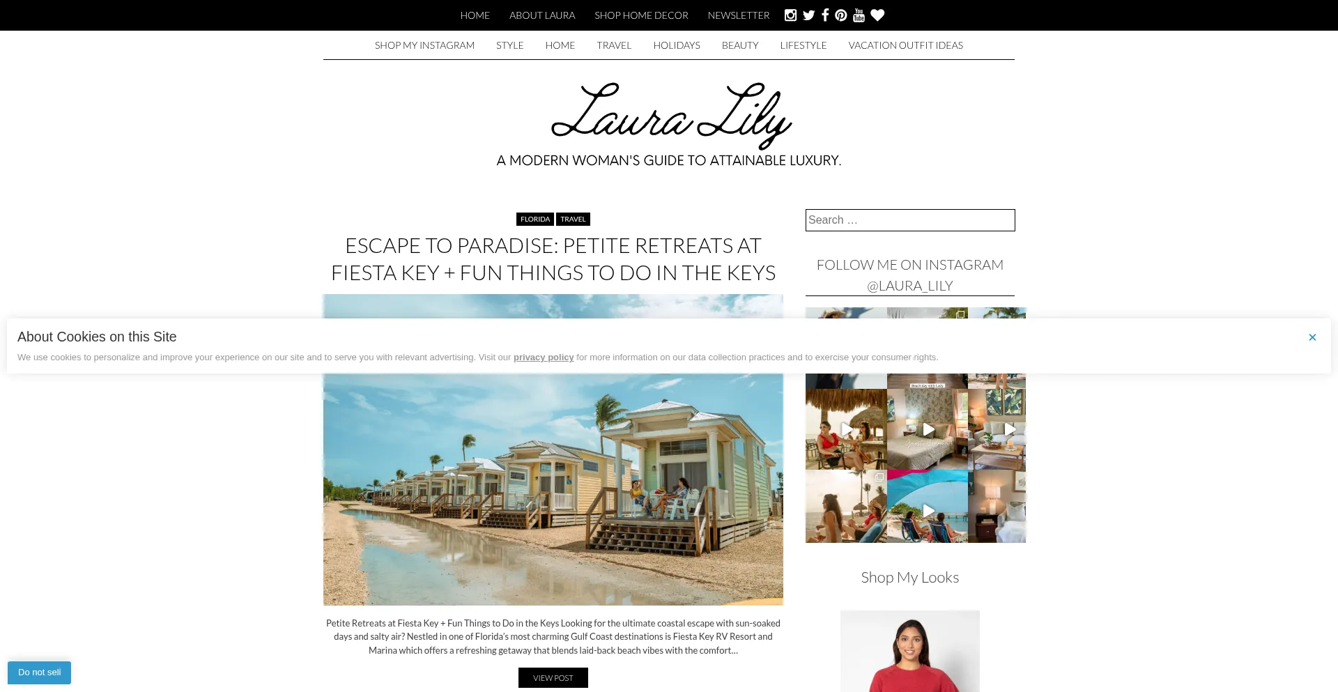 Website screenshot of Lauralily.com