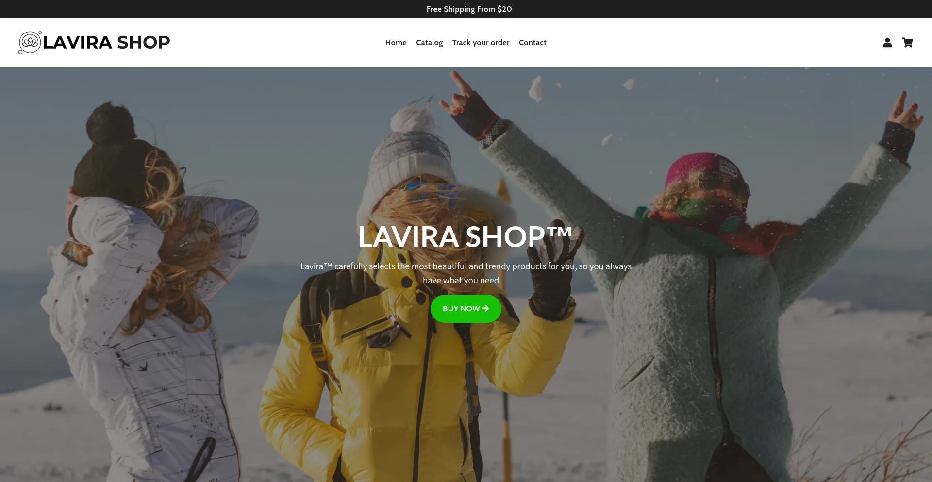 Website screenshot of Lavira-shop.com