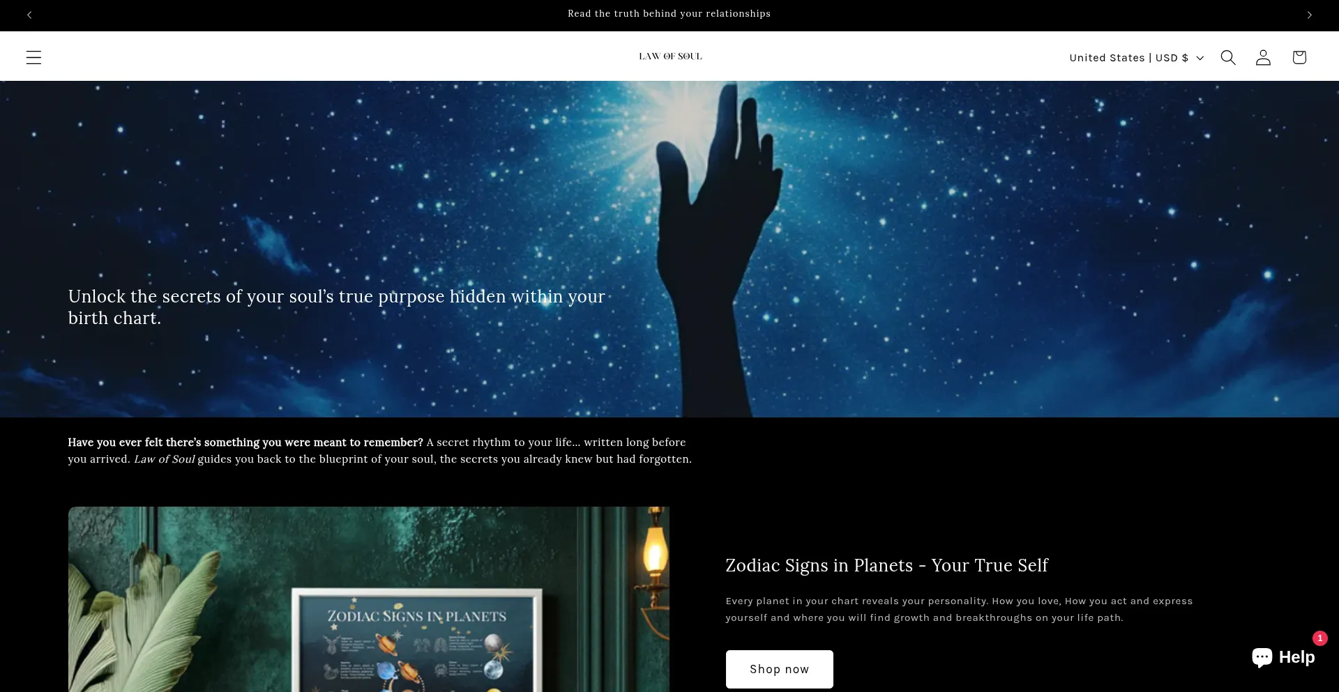 Website screenshot of Lawofsoul.com
