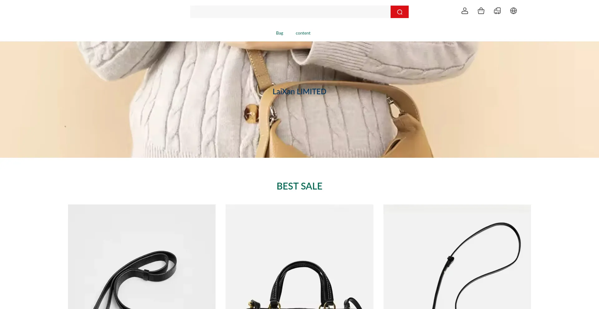 Website screenshot of Laxixi.shop