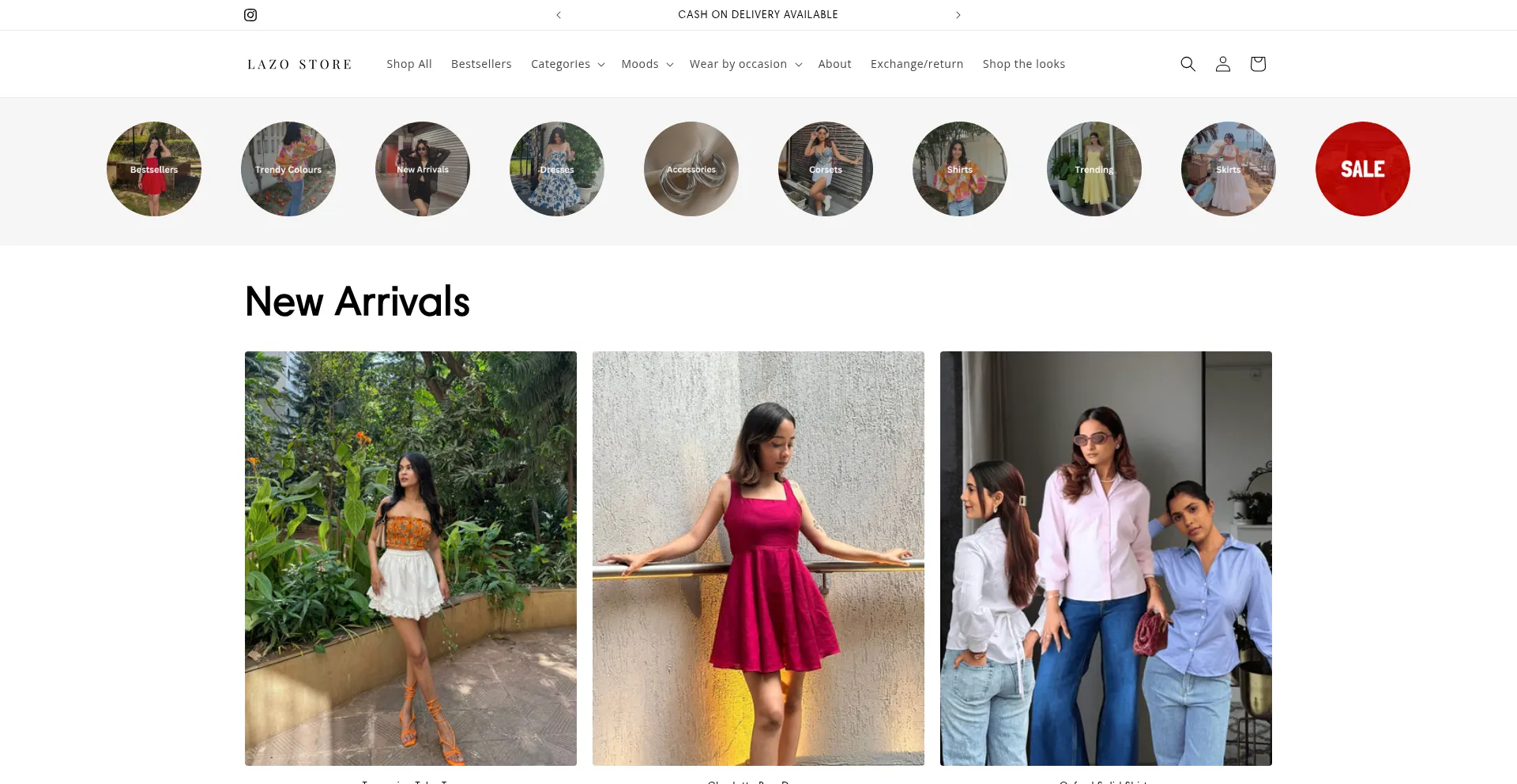 Website screenshot of Lazostore.in