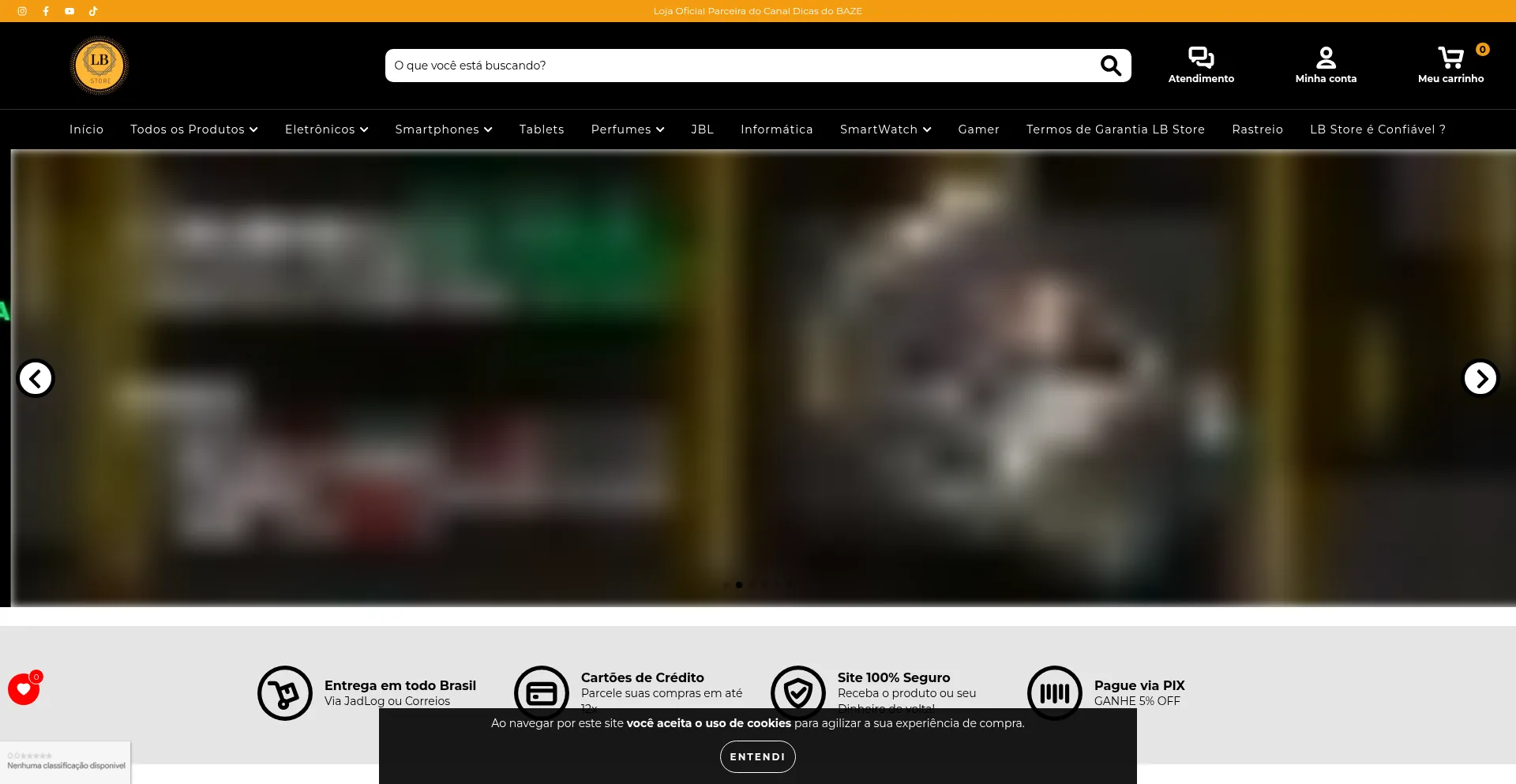Website screenshot of Lbstore215.com.br
