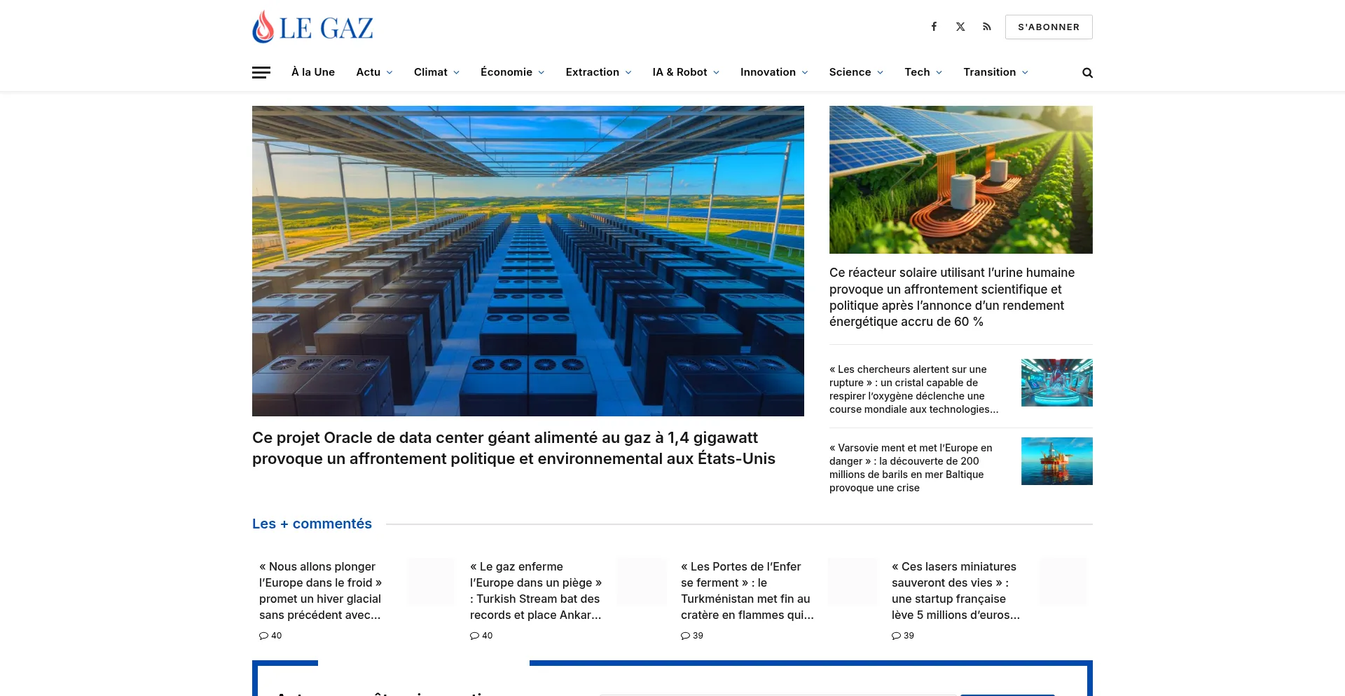 Website screenshot of Le-gaz.fr