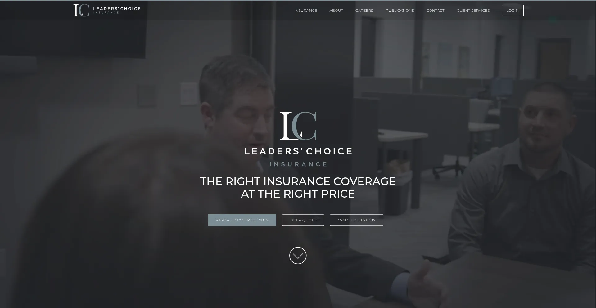 Website screenshot of Leaderschoiceins.com