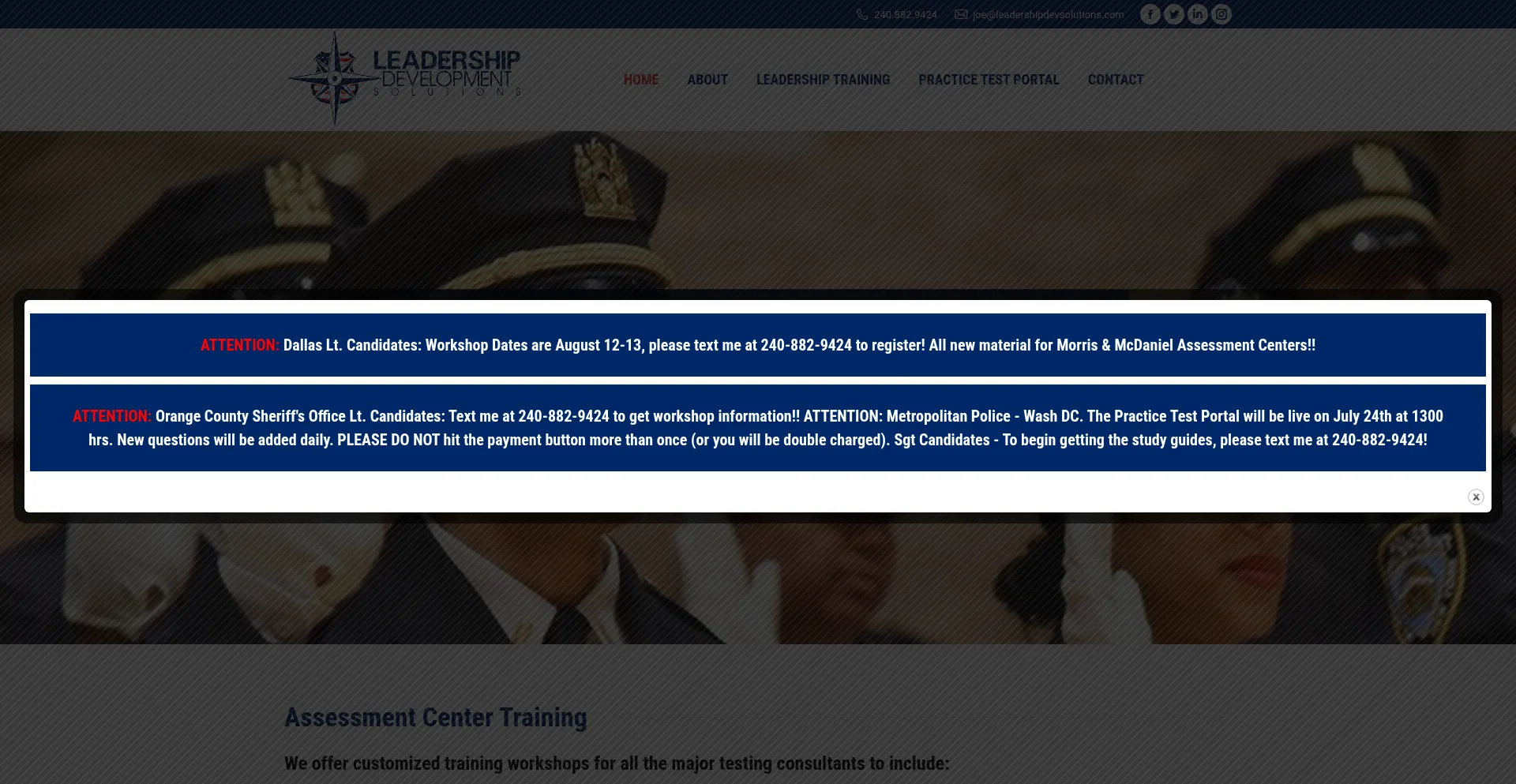 Website screenshot of Leadershipdevsolutions.com