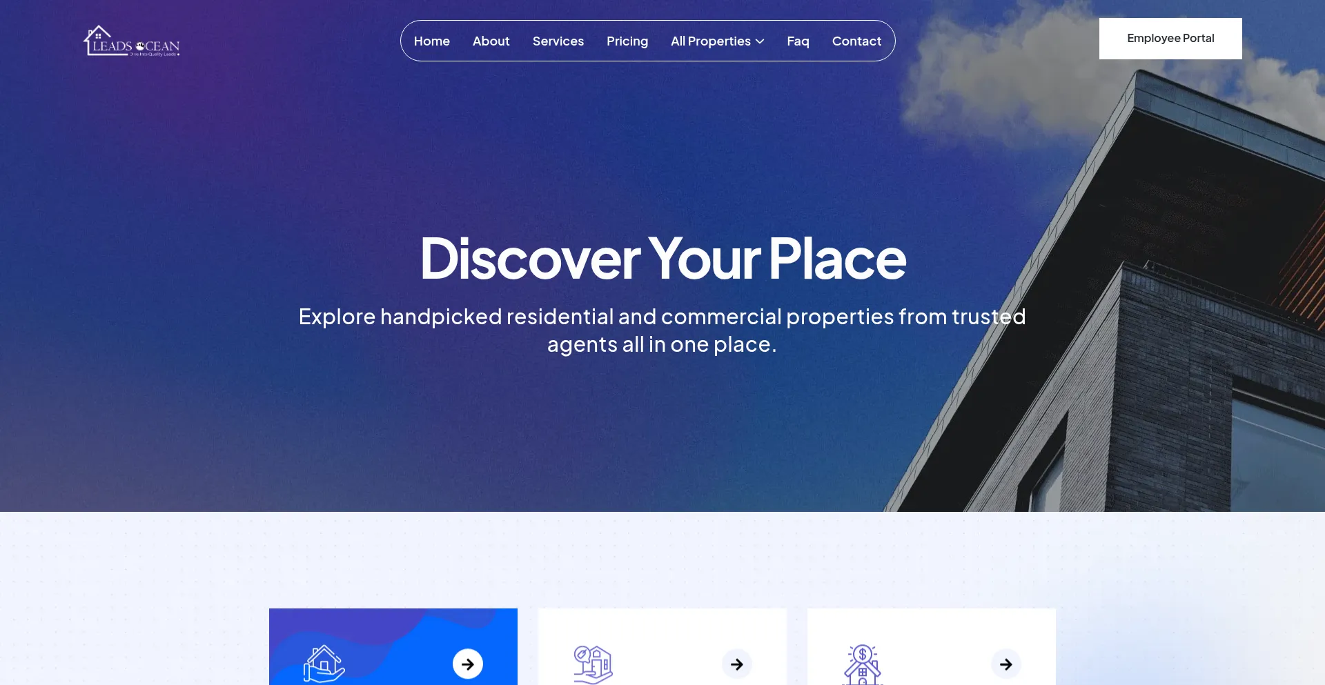Website screenshot of Leadsocean.com