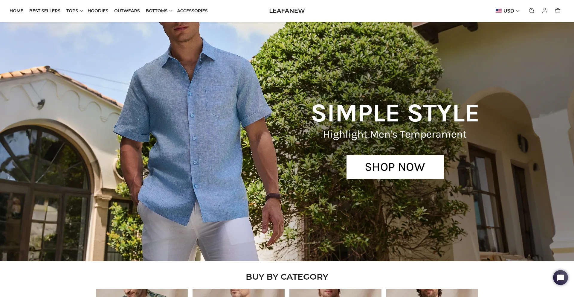 Website screenshot of Leafanew.com