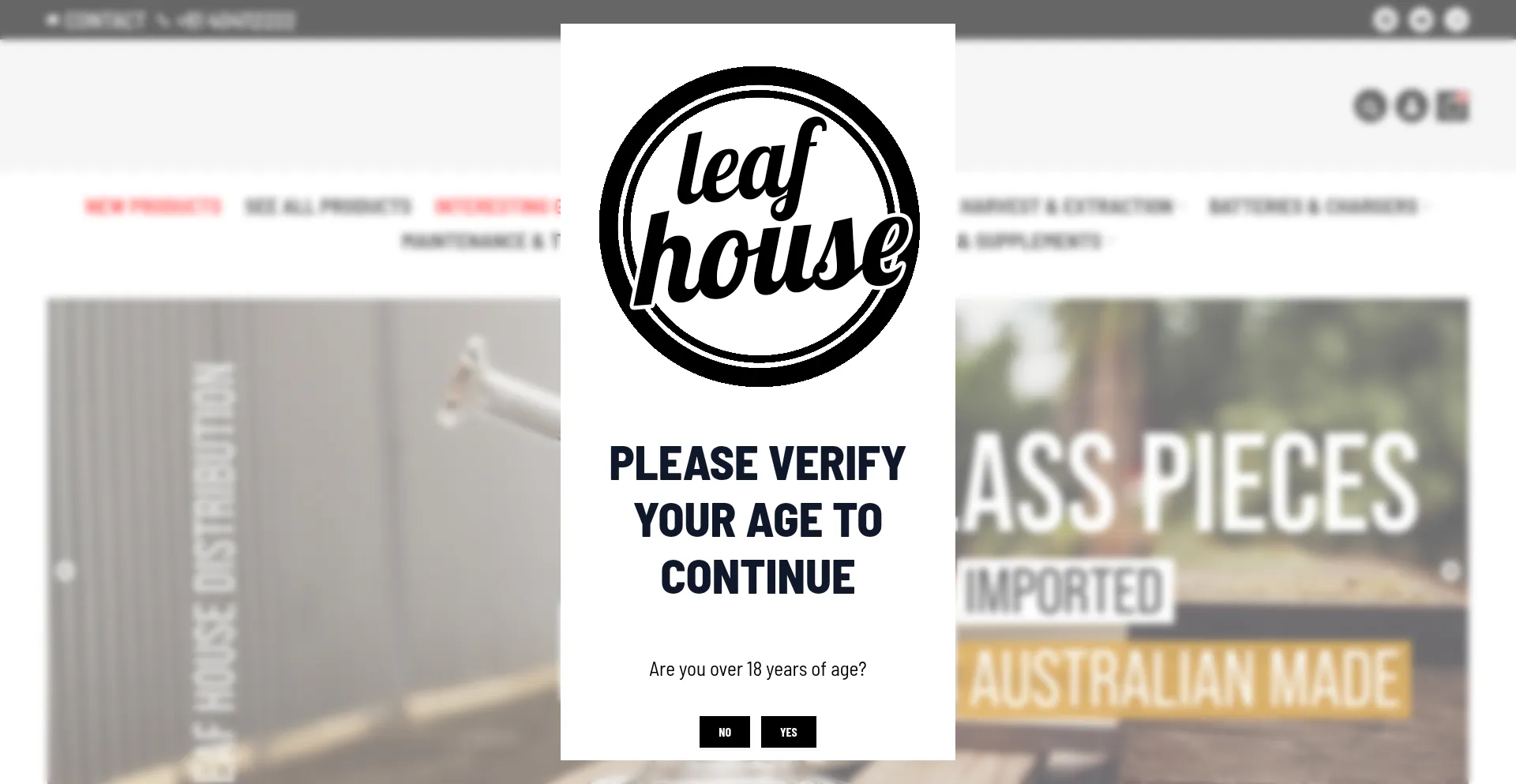Website screenshot of Leafhouse.com.au