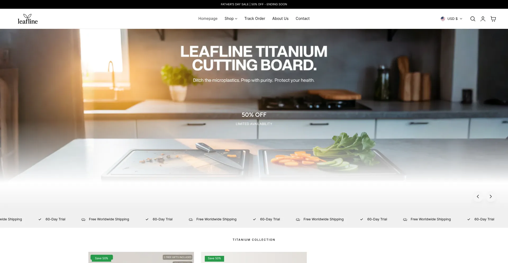 Website screenshot of Leafline.nl