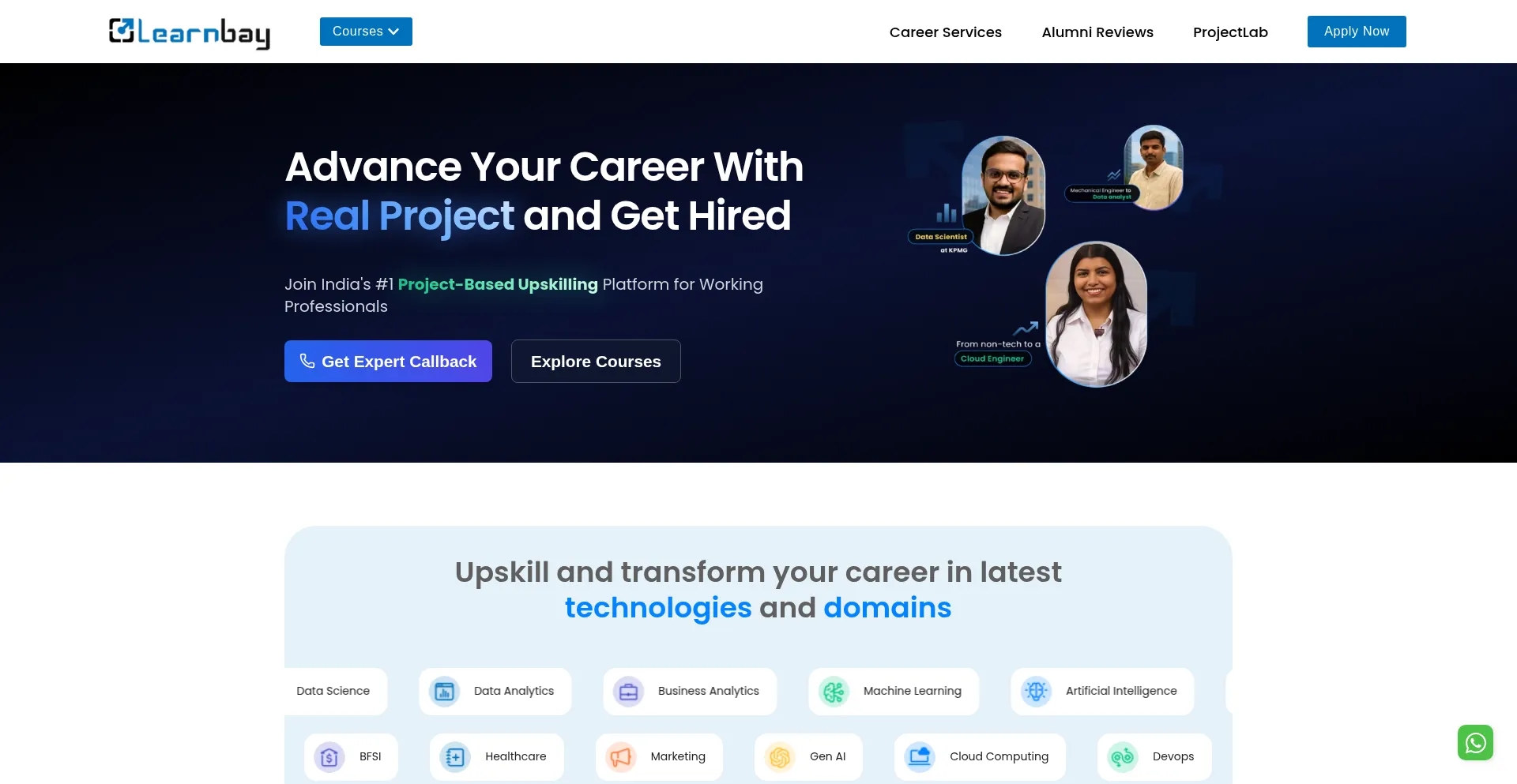 Website screenshot of Learnbay.co