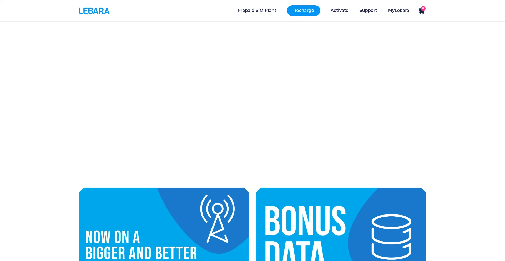 Website screenshot of Lebara.com.au