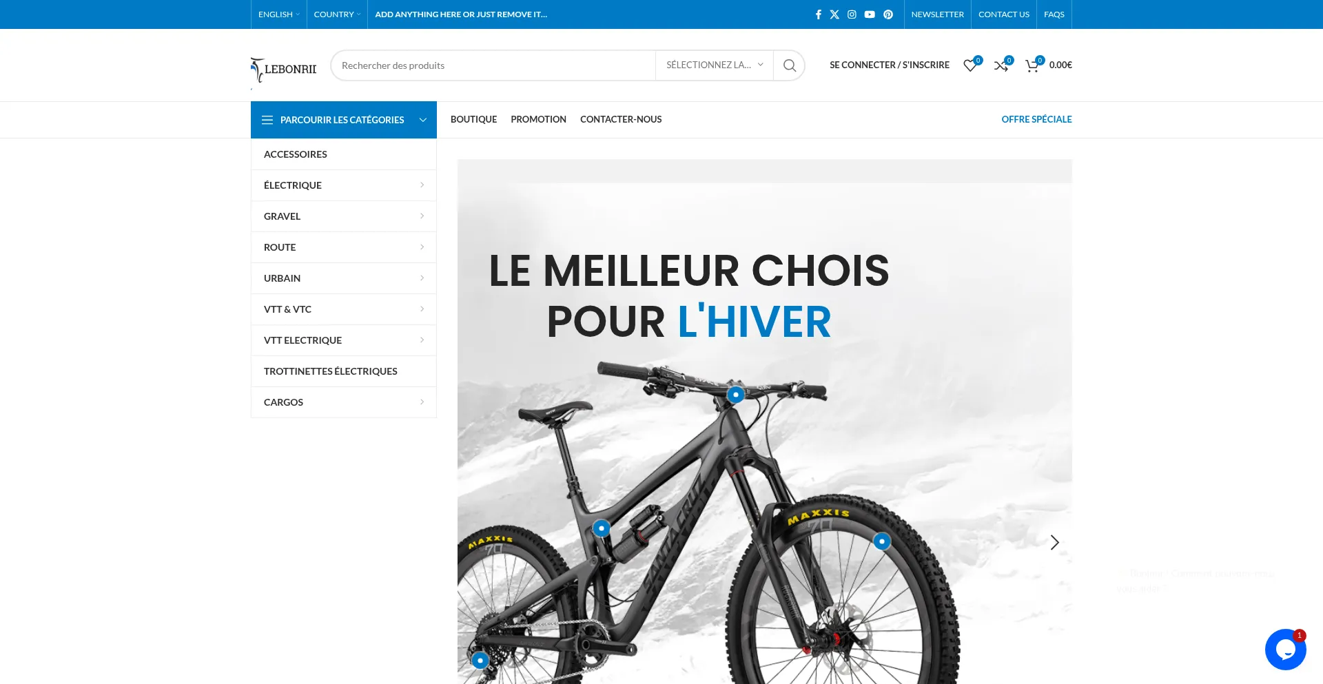 Website screenshot of Lebonride.com