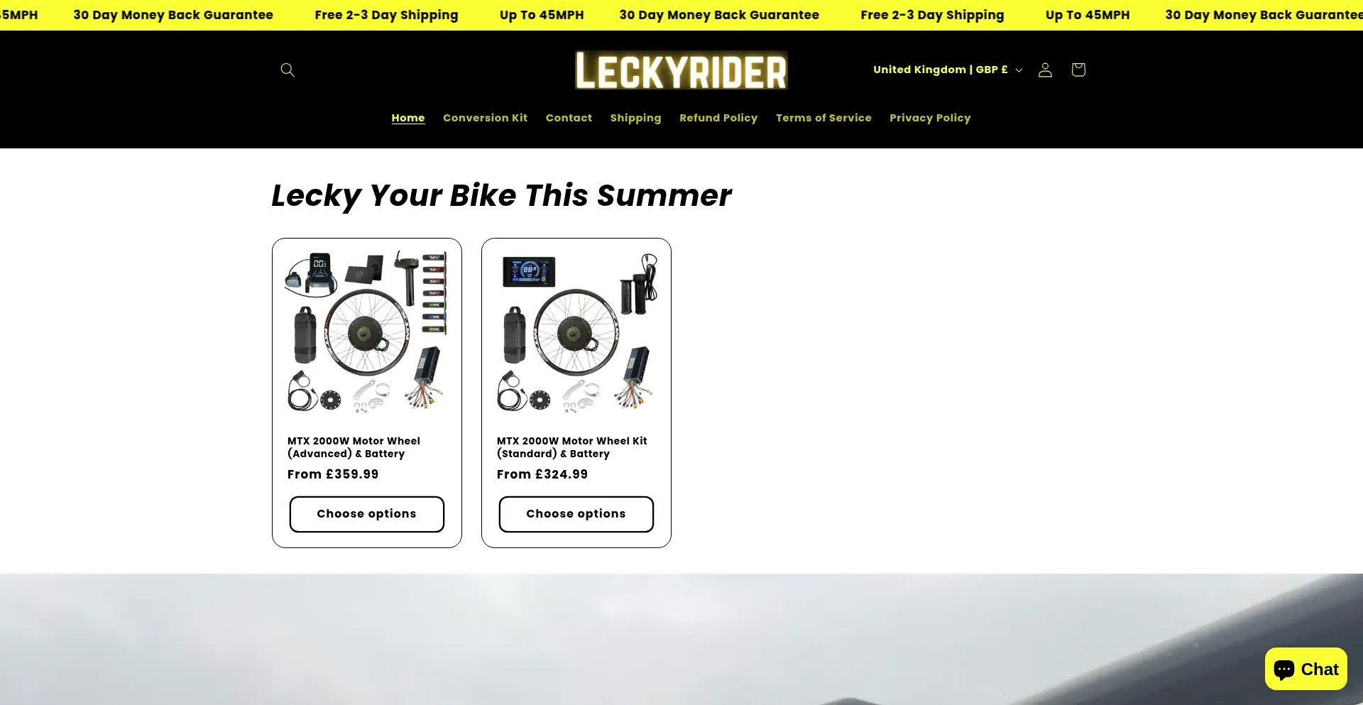 Website screenshot of Leckyrider.com