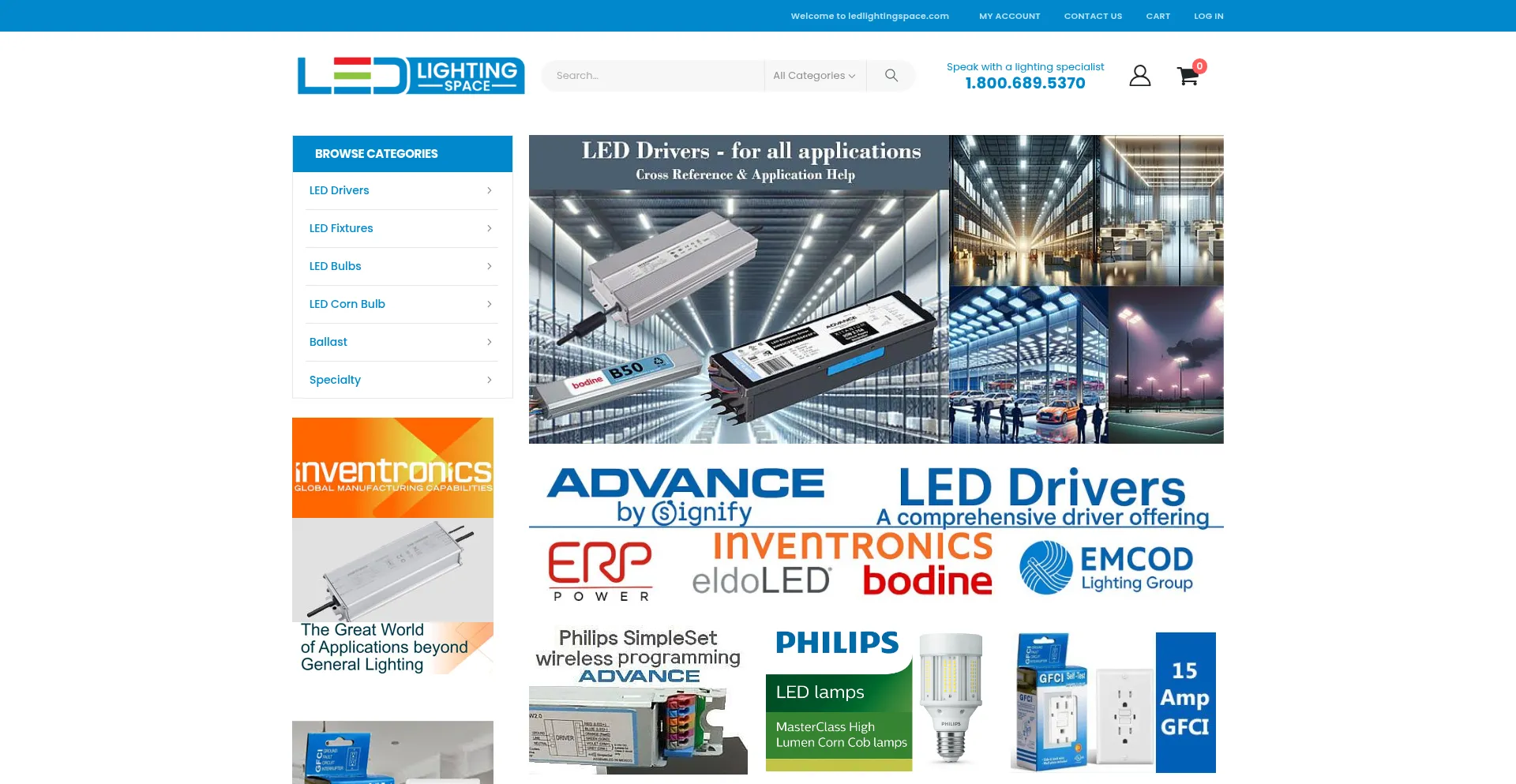 Website screenshot of Ledlightingspace.com