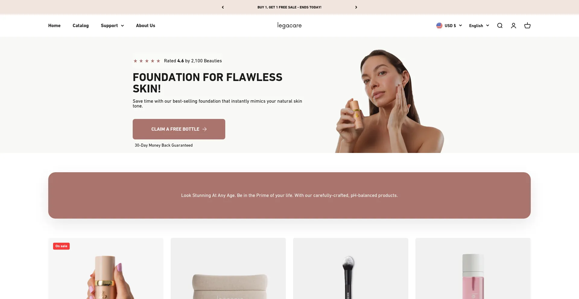 Website screenshot of Legacareofficial.com