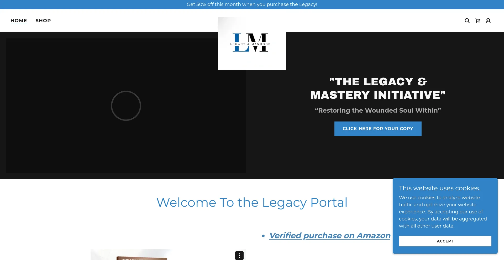 Website screenshot of Legacymanhood.com