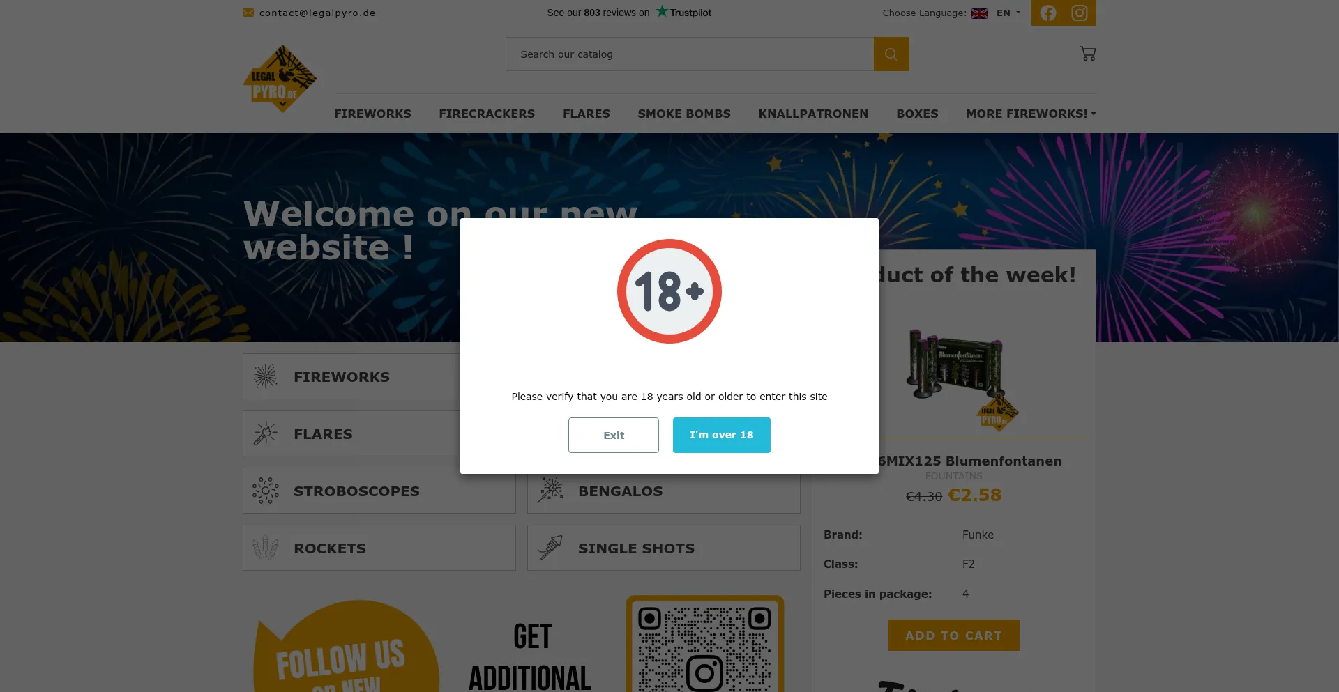 Website screenshot of Legalpyro.de