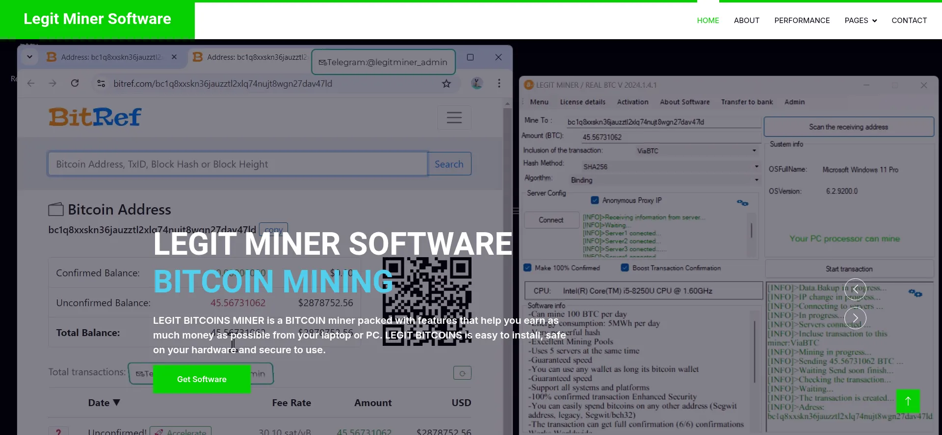 Legitbitcoinsminer.com Screenshot