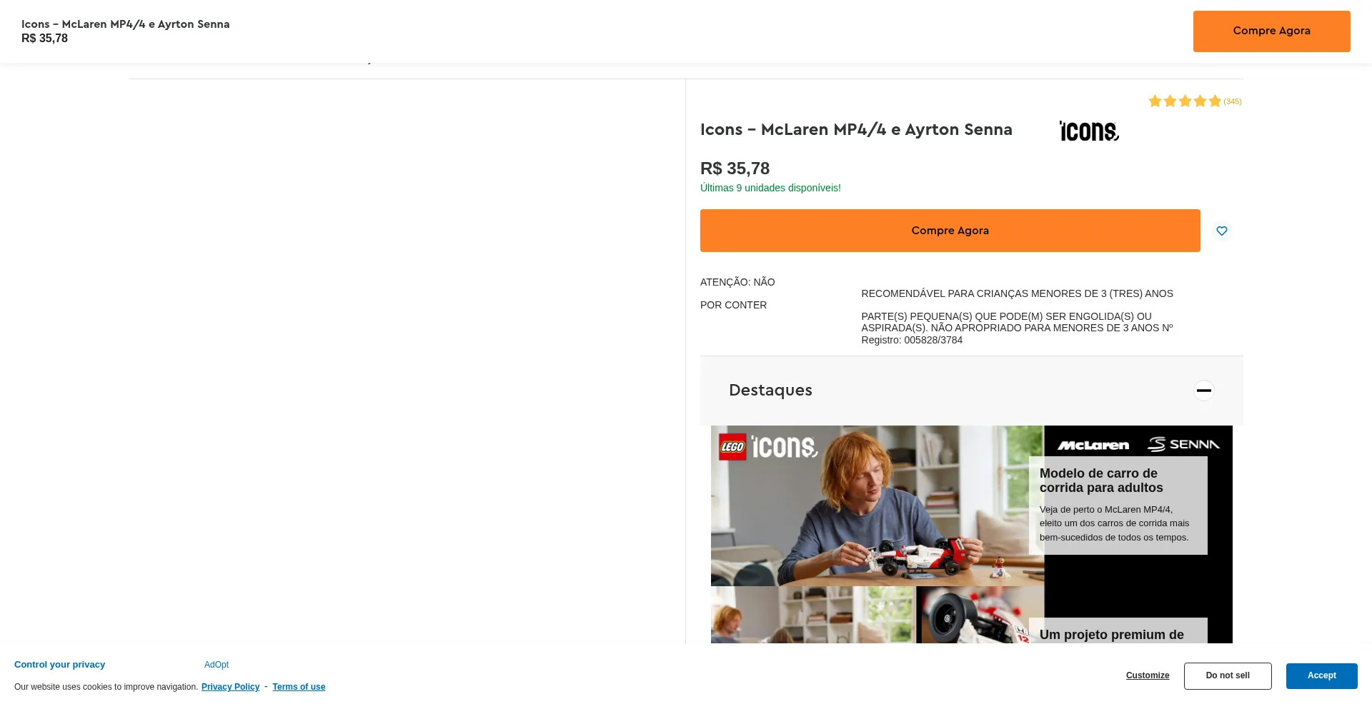 Website screenshot of Legobr.store