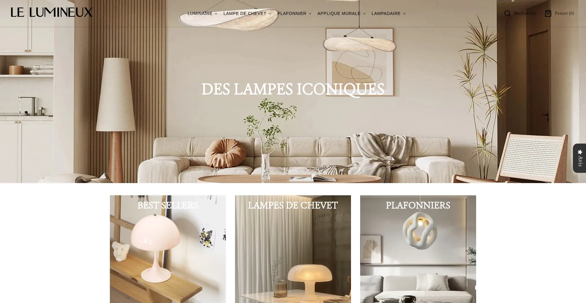 Website screenshot of Lelumineux.fr