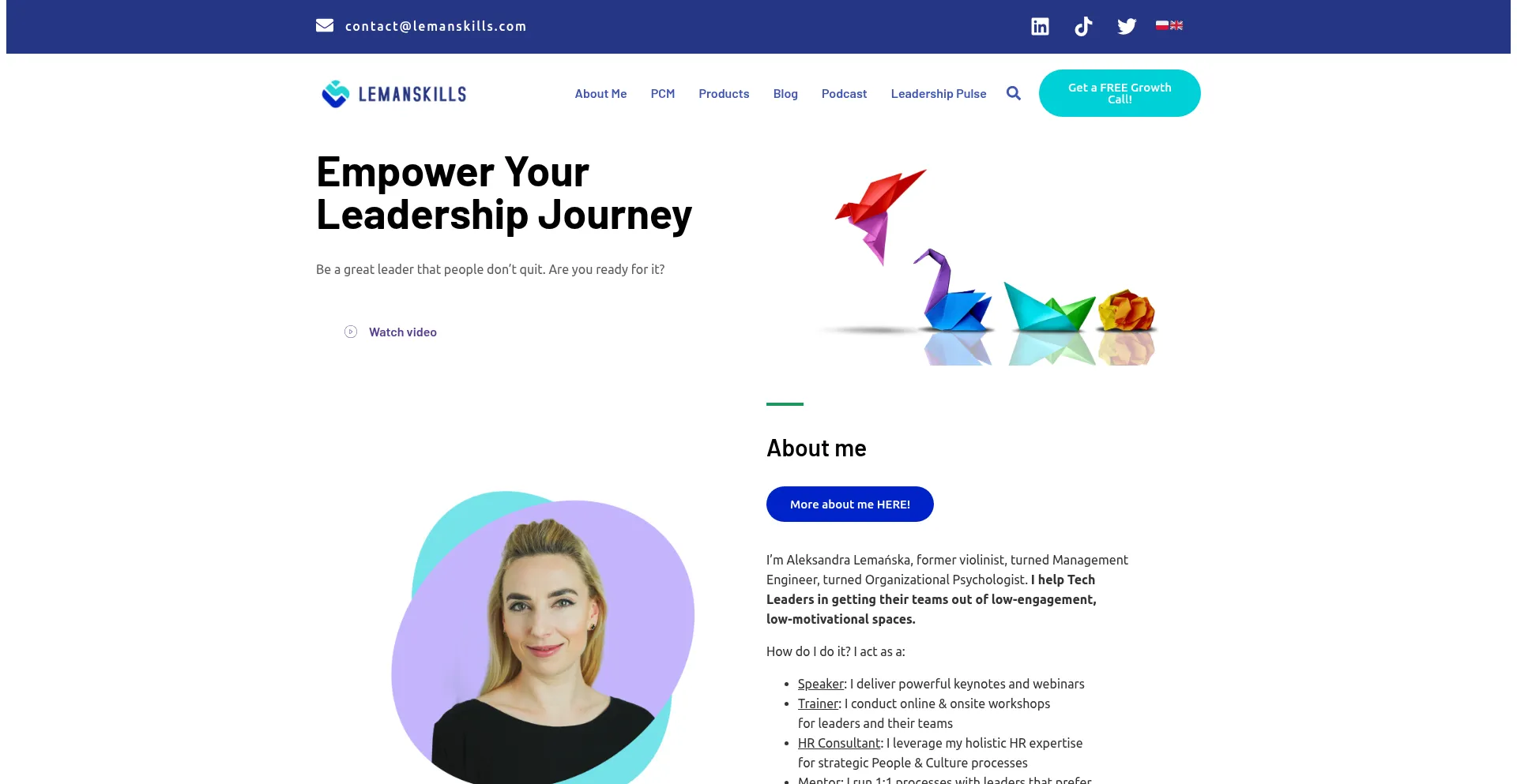 Website screenshot of Lemanskills.com