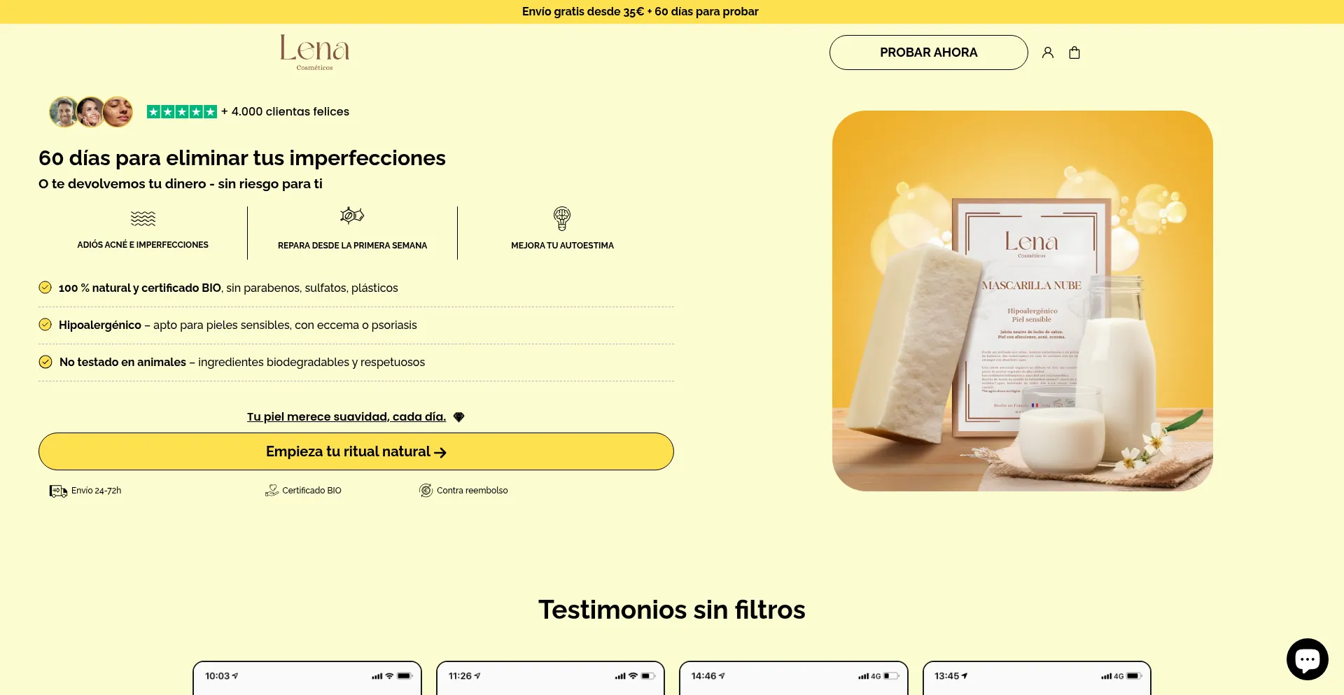 Website screenshot of Lena-c.com