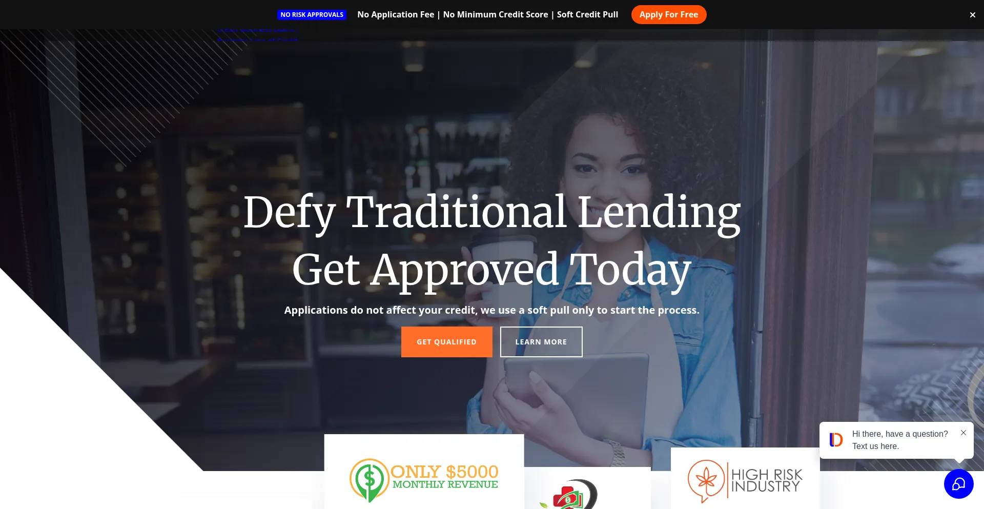 Website screenshot of Lenddefy.com