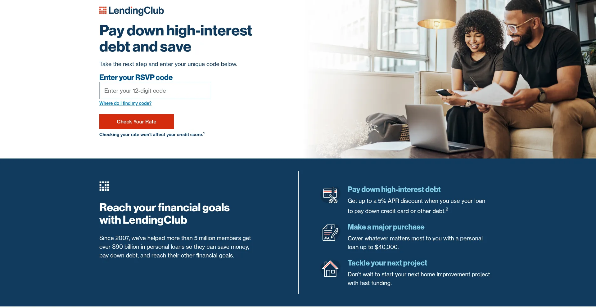 Website screenshot of Lendingcluboffer.com