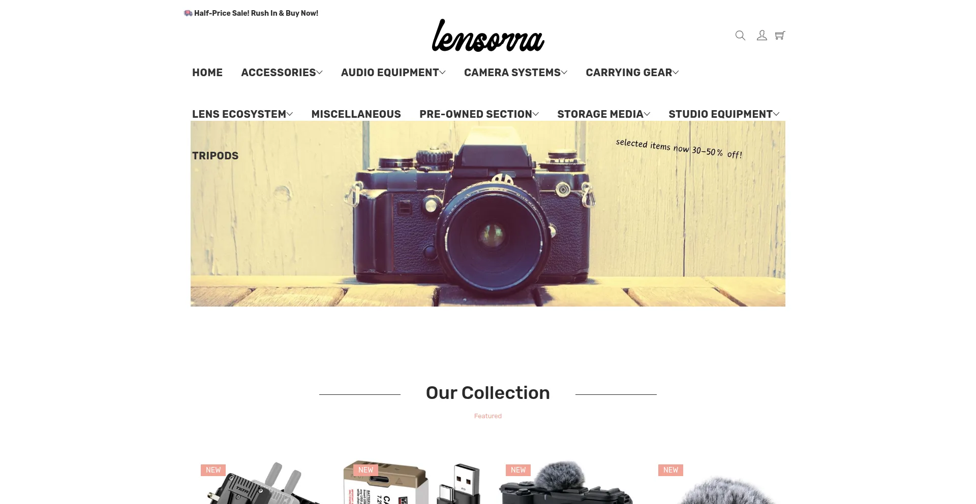 Website screenshot of Lensorra.com
