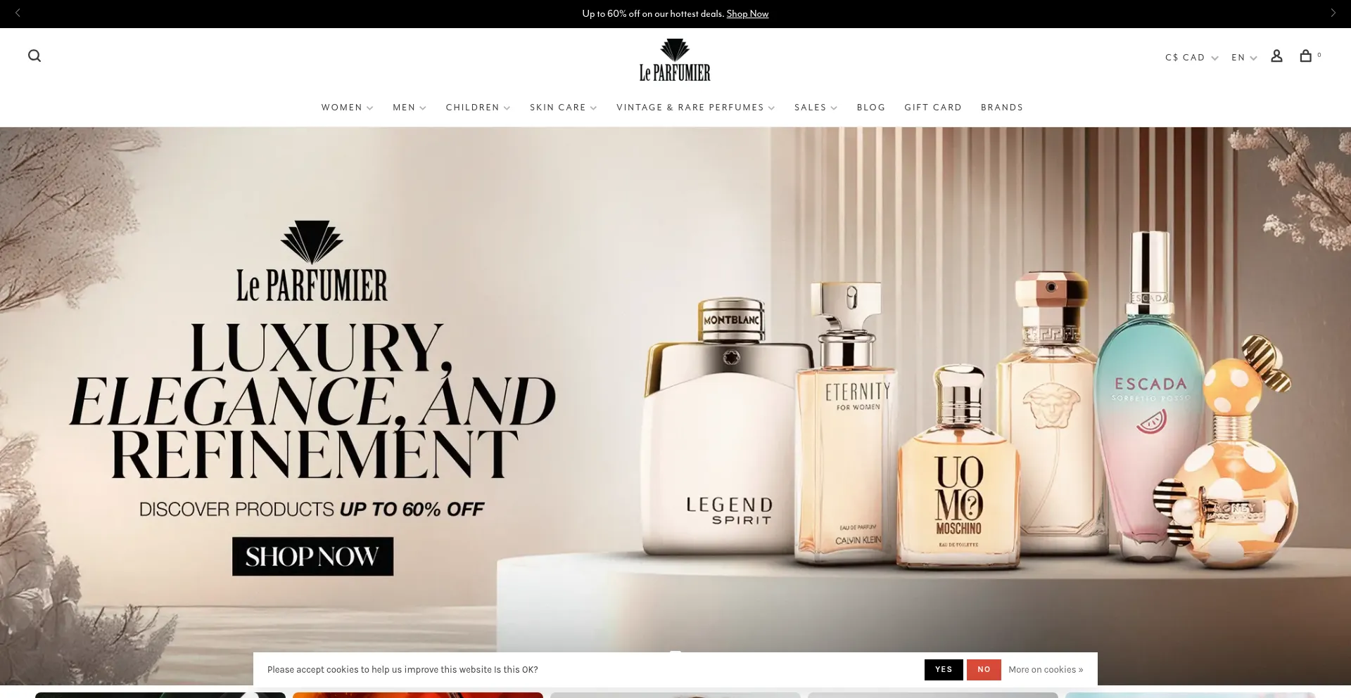 Website screenshot of Leparfumier.com