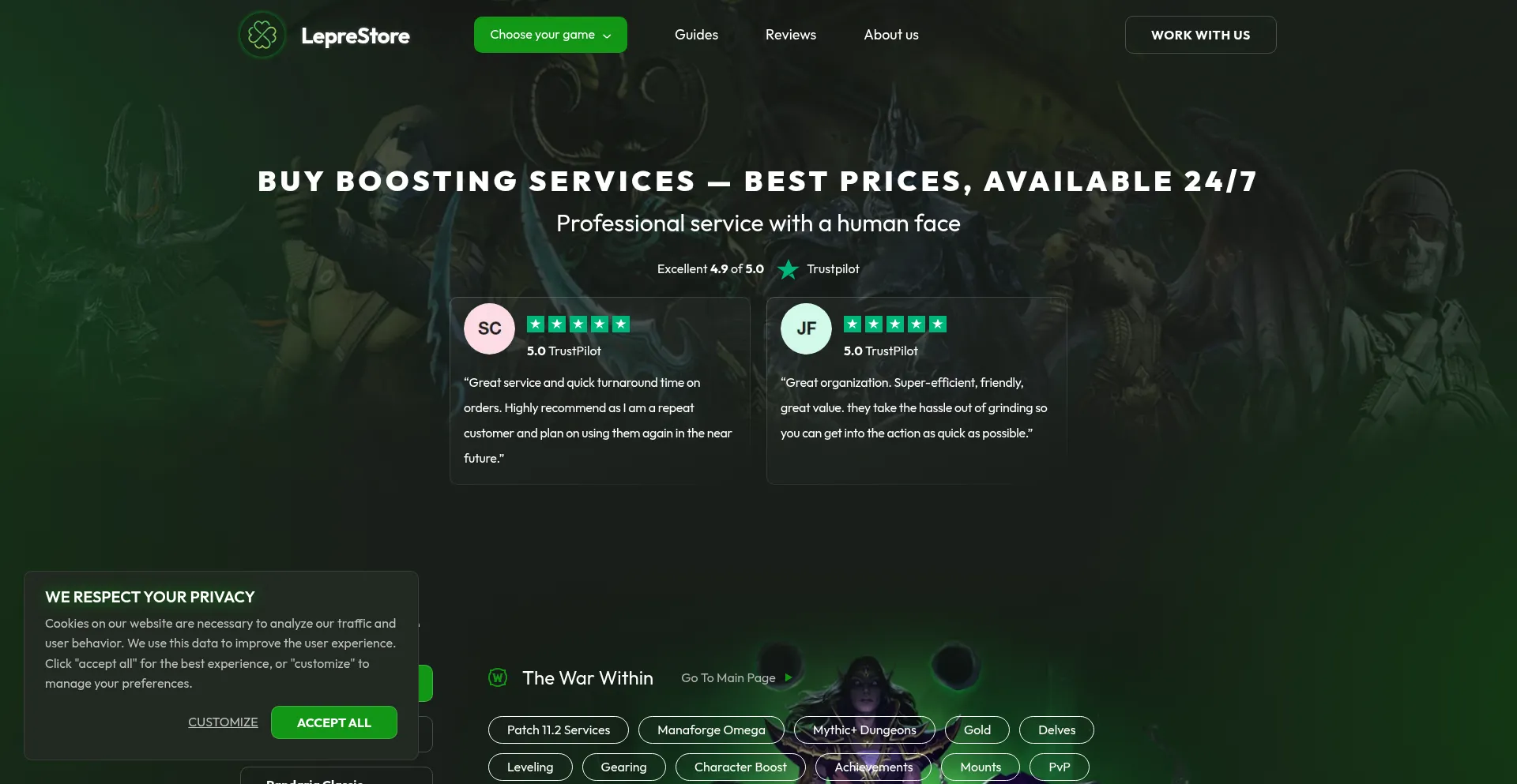 Leprestore.com Screenshot