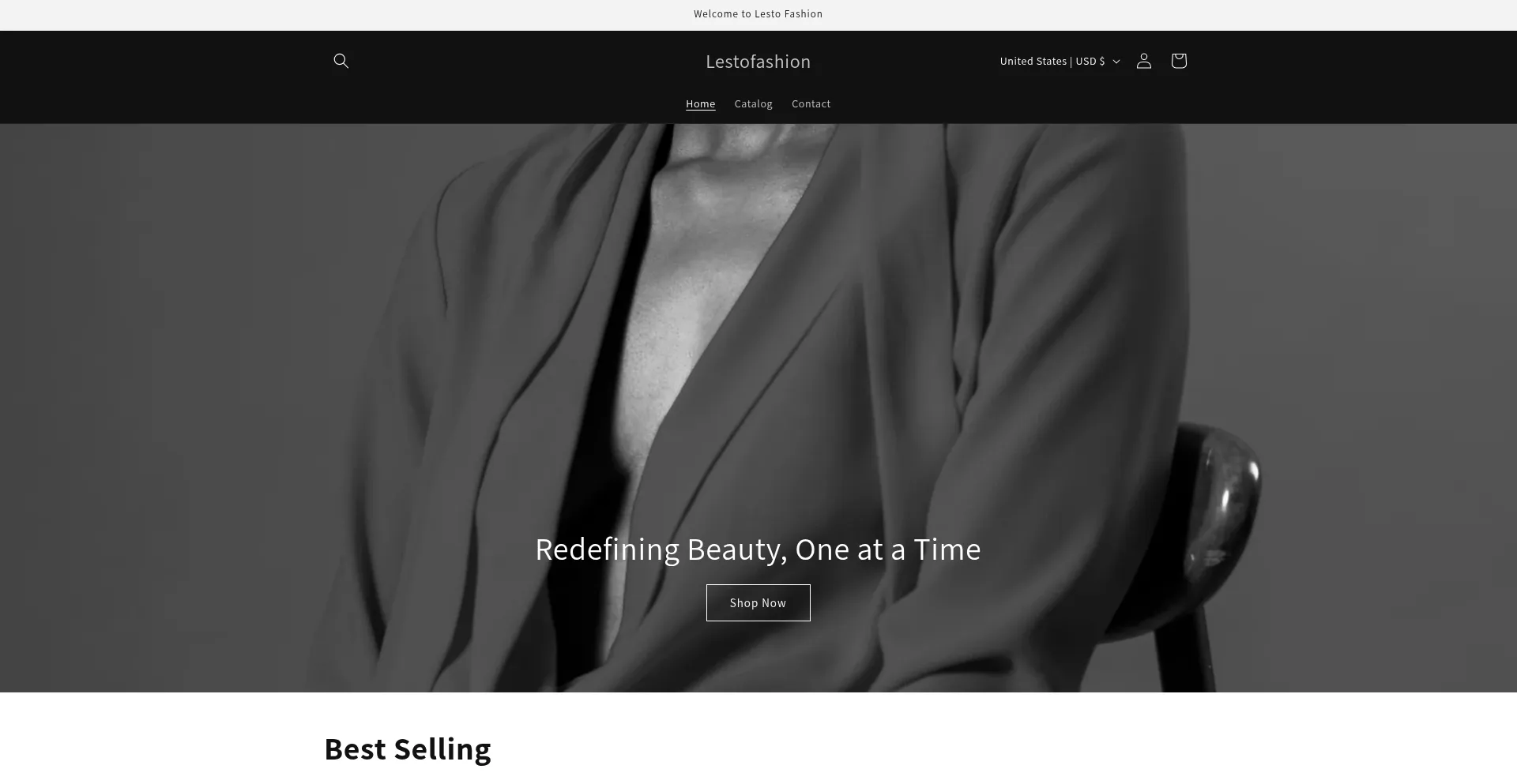 Website screenshot of Lestofashion.store