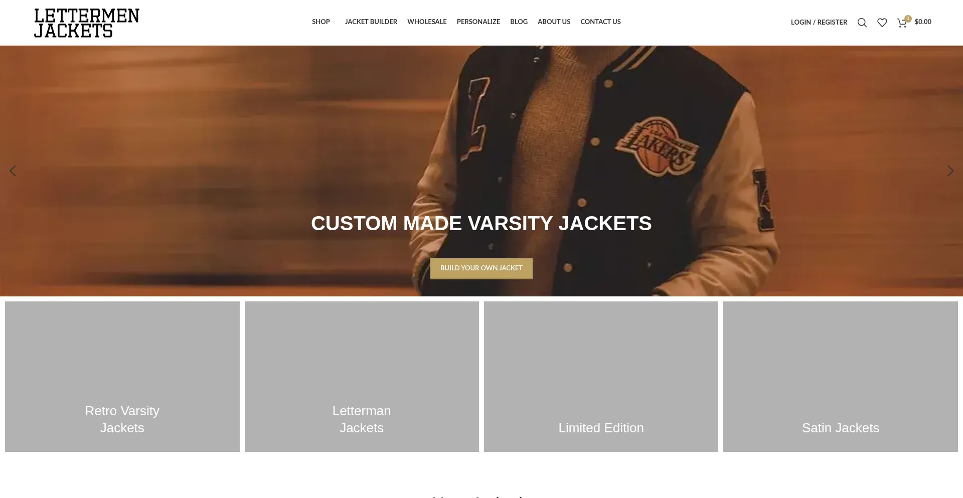 Website screenshot of Lettermenjackets.com