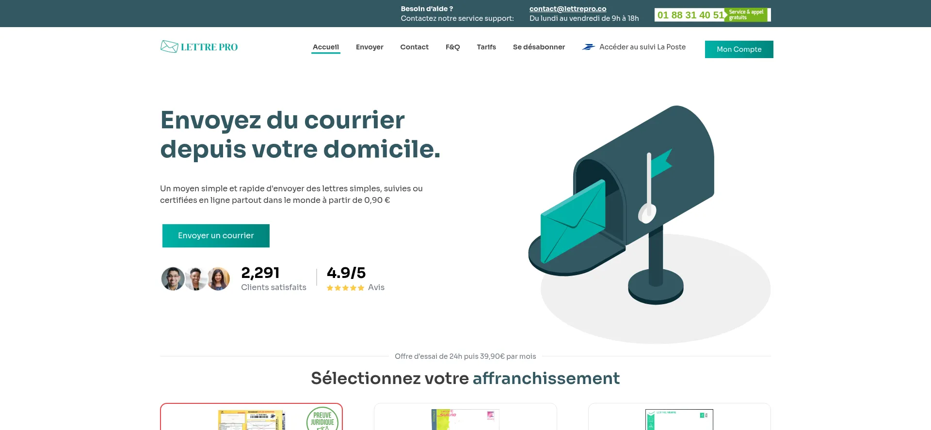 Website screenshot of Lettrepro.co