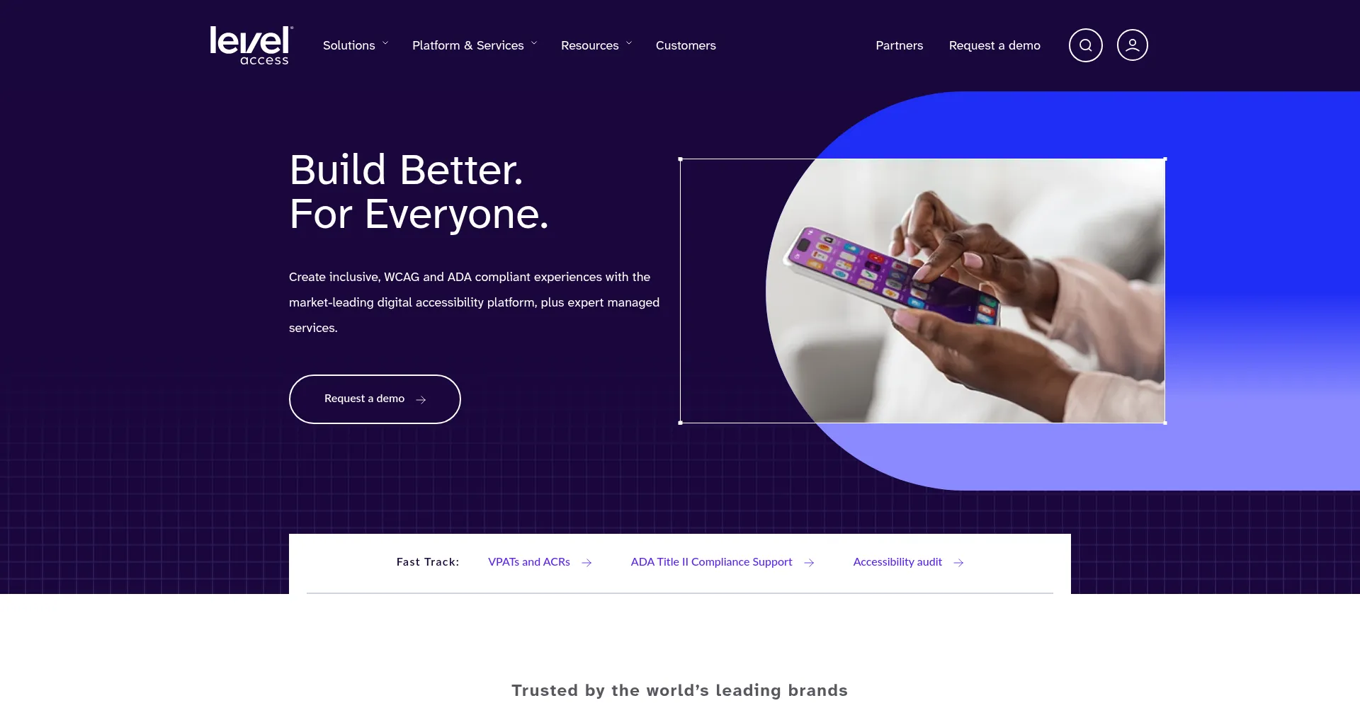 Website screenshot of Levelaccess.com