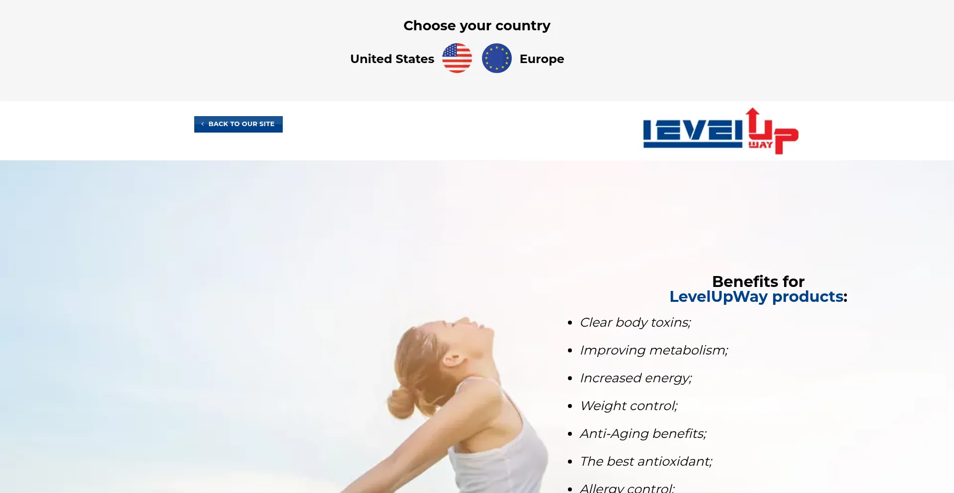 Website screenshot of Levelupway.com