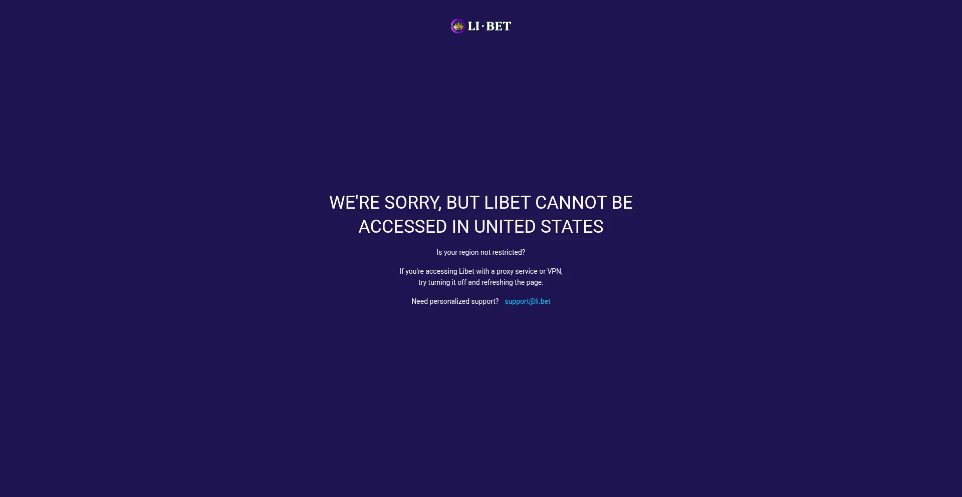 Website screenshot of Li.bet