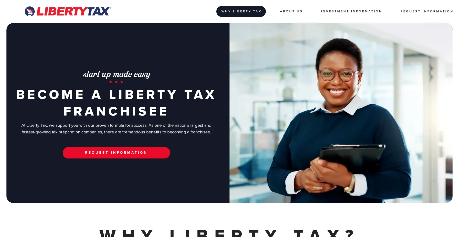 Libertytaxfranchise.com Screenshot