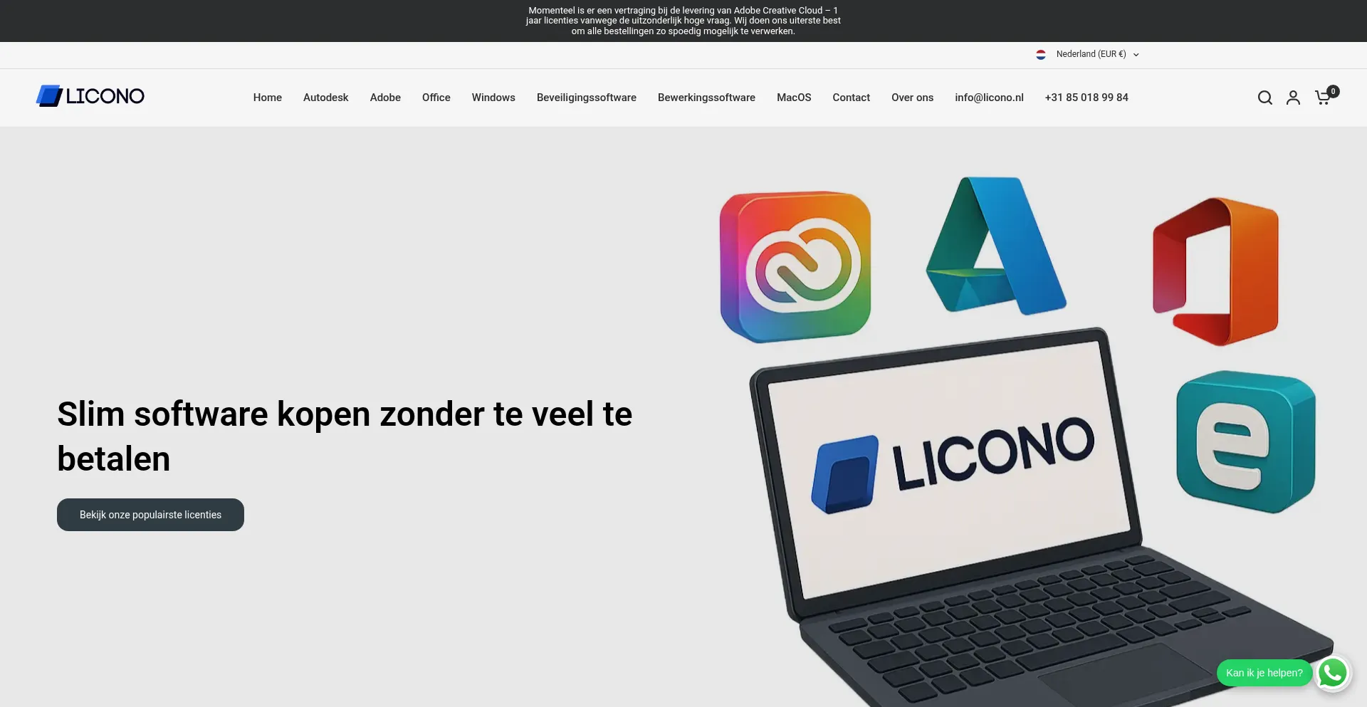 Website screenshot of Licono.nl