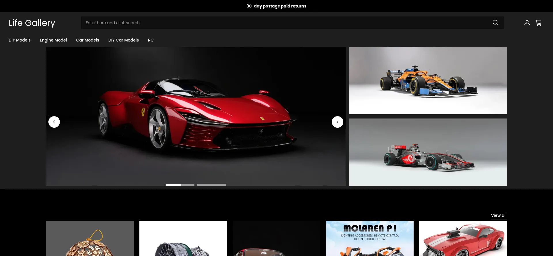 Website screenshot of Lifegallerys.net