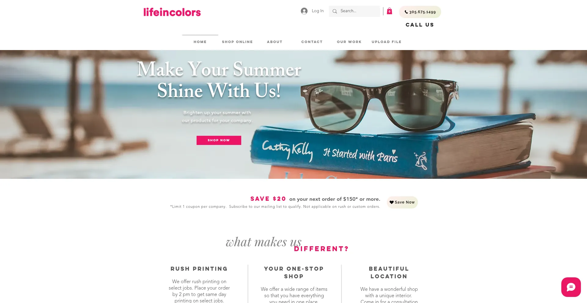 Website screenshot of Lifeincolors.com