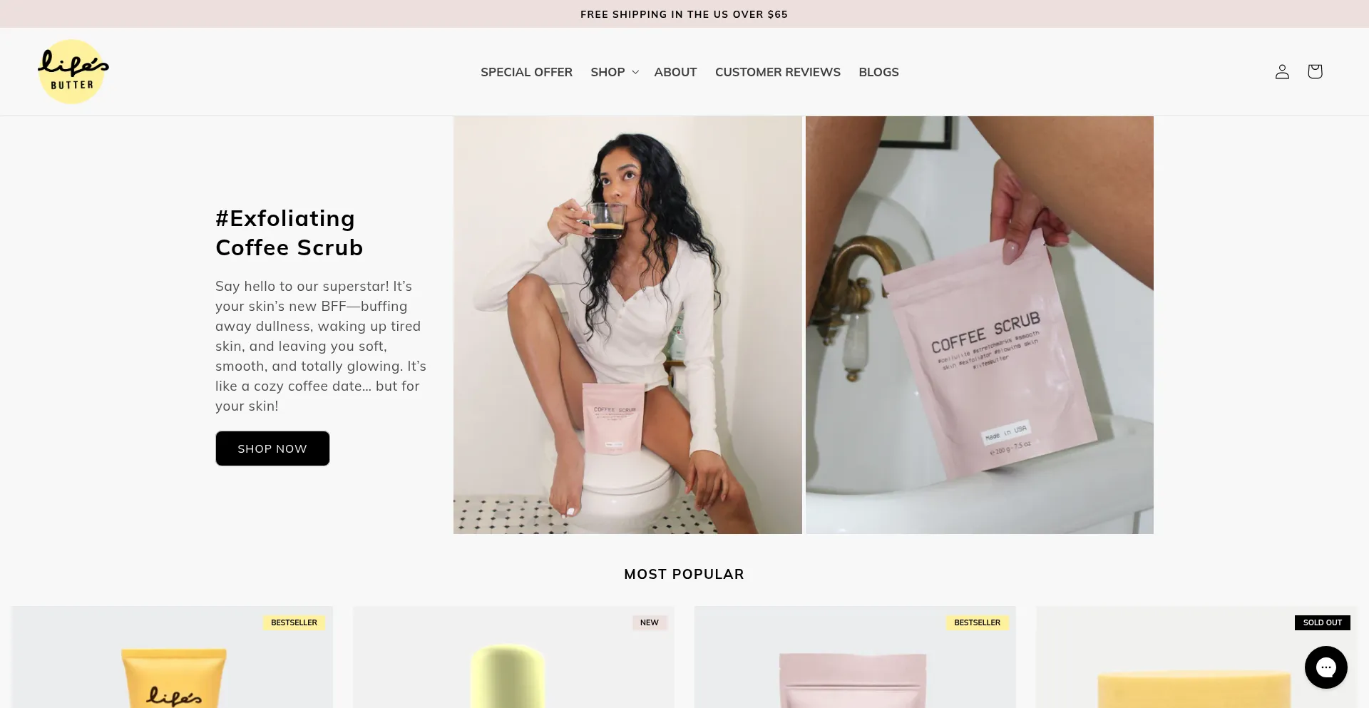 Website screenshot of Lifesbutter.com