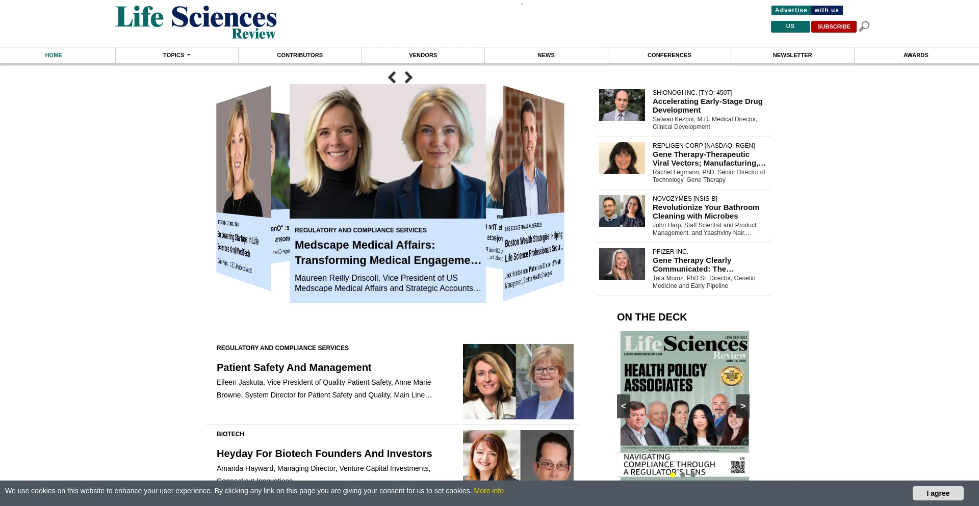 Website screenshot of Lifesciencesreview.com