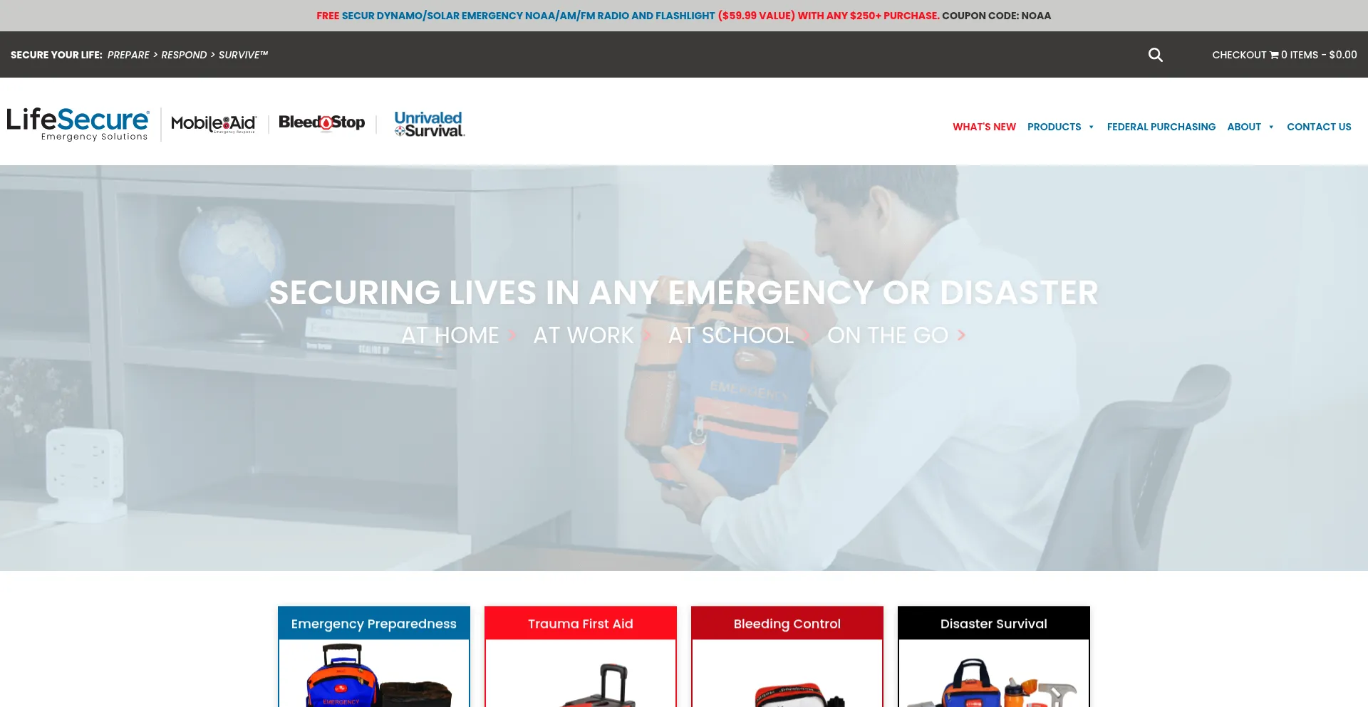 Website screenshot of Lifesecure.com